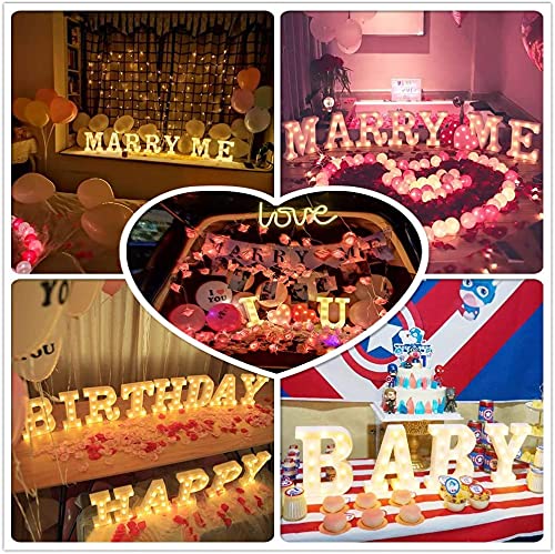 LED Alphabet Letter Lights - Plastic Marquee Table Lamps for Home Decor, Birthday & Wedding Party Lighting - Wall Hanging Word Symbols for Everyday Use in Bedroom, Living Room and Nursery