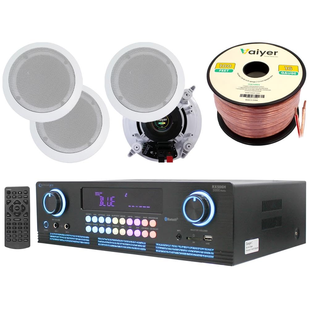 Technical Pro 2000W Bluetooth Home Theater System Kit with 4x 5.25