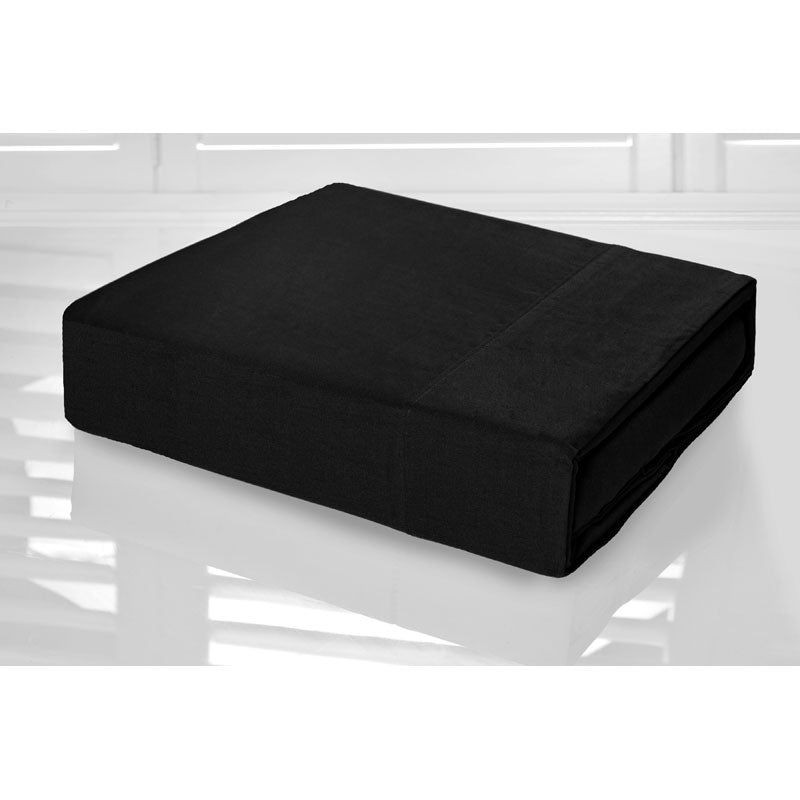 Premium 225 Thread Count Black Percale Sheet Set - Single Bed Size, Easy Care & Wrinkle Resistant - Perfect for Dorm Rooms, Guest Beds & Cozy Sleep