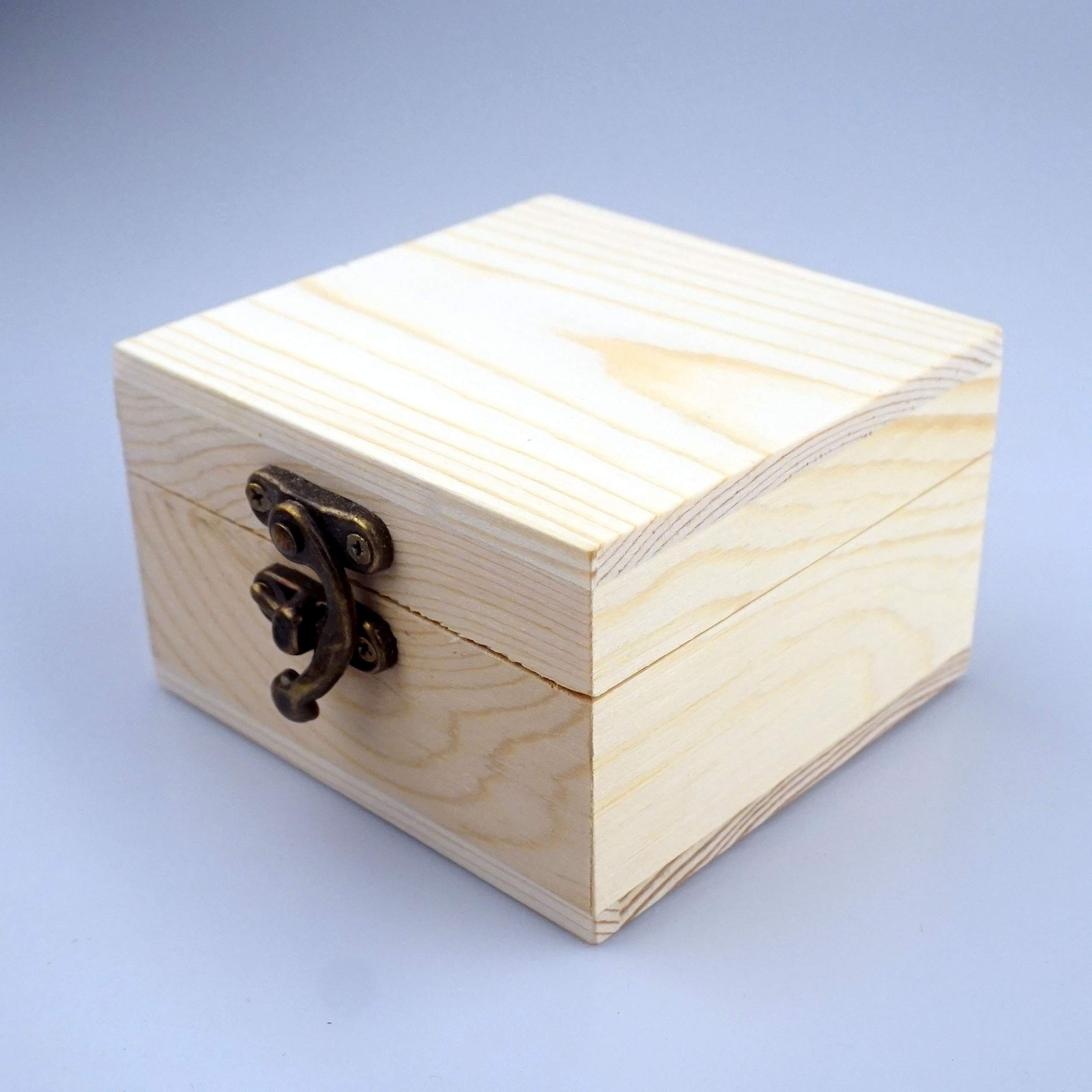 LONMAIX Unfinished Wooden Gift Box for Jewelry, Watches & Keepsakes - Handmade Wood Box for Wedding, Birthday & Anniversary Presents
