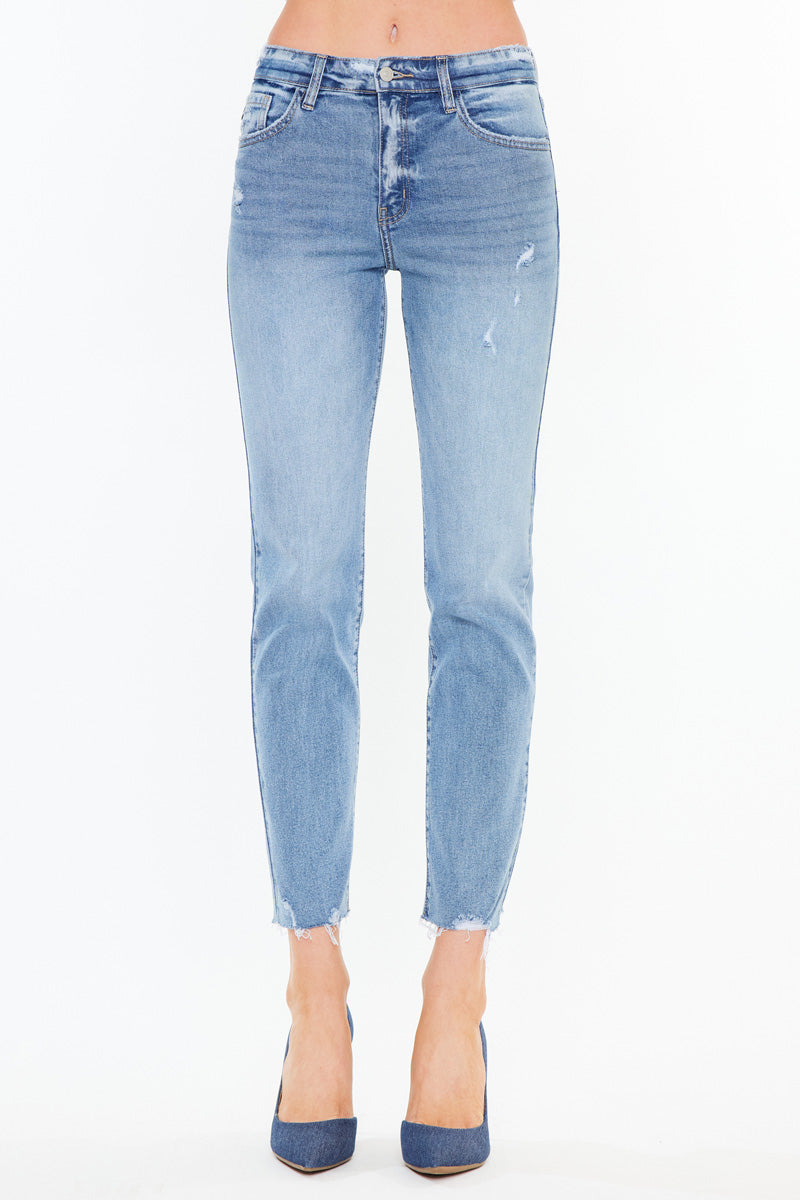 Ariana Essentials High Rise Straight Jeans for Women - Classic Stretch Denim Pants, Comfortable & Flattering Fit - Perfect for Casual Wear, Office & Date Nights