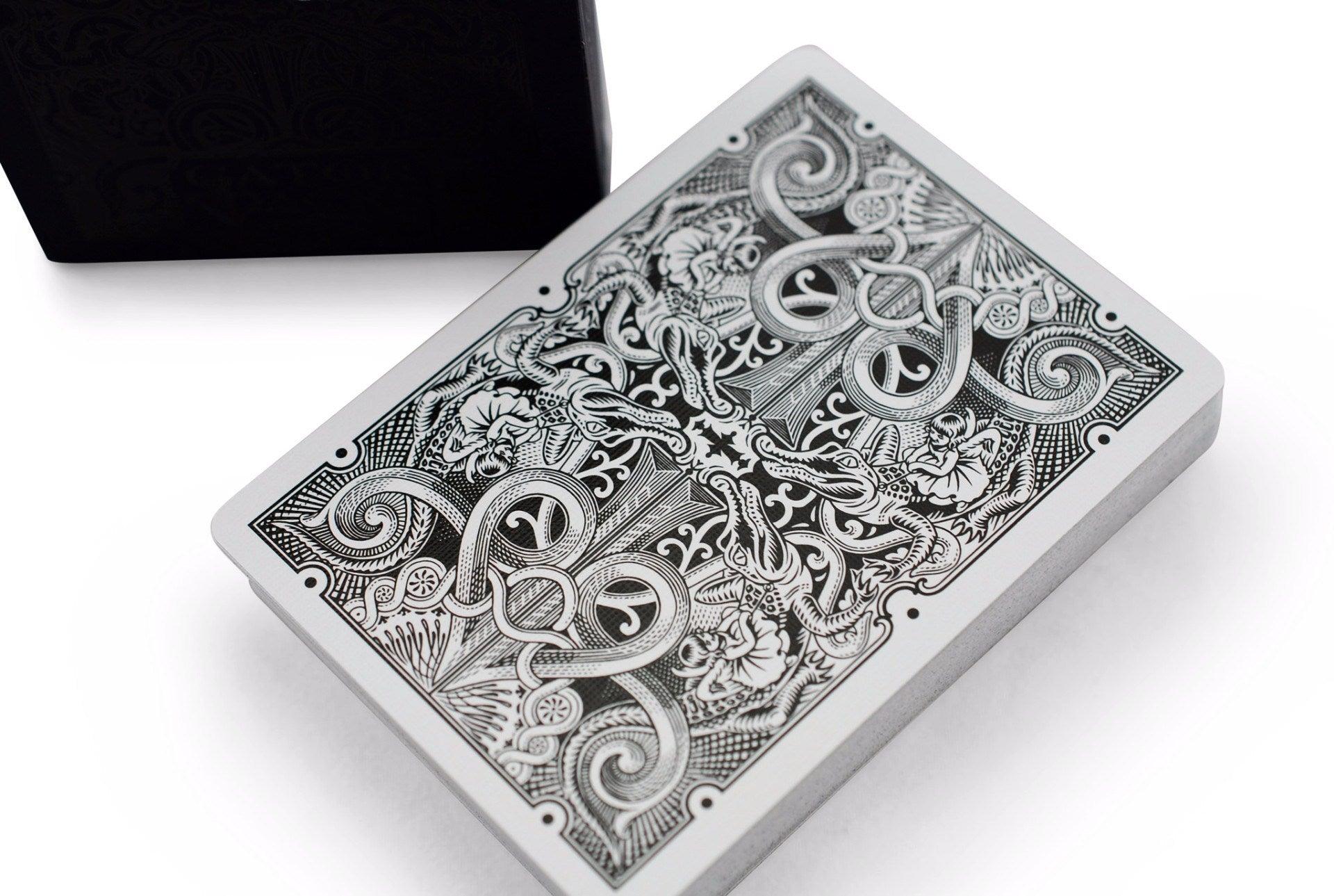 Premium Black Gatorbacks Playing Cards - Professional Poker & Magic Trick Card Deck for Casino Nights, Game Nights & Cardistry Performances