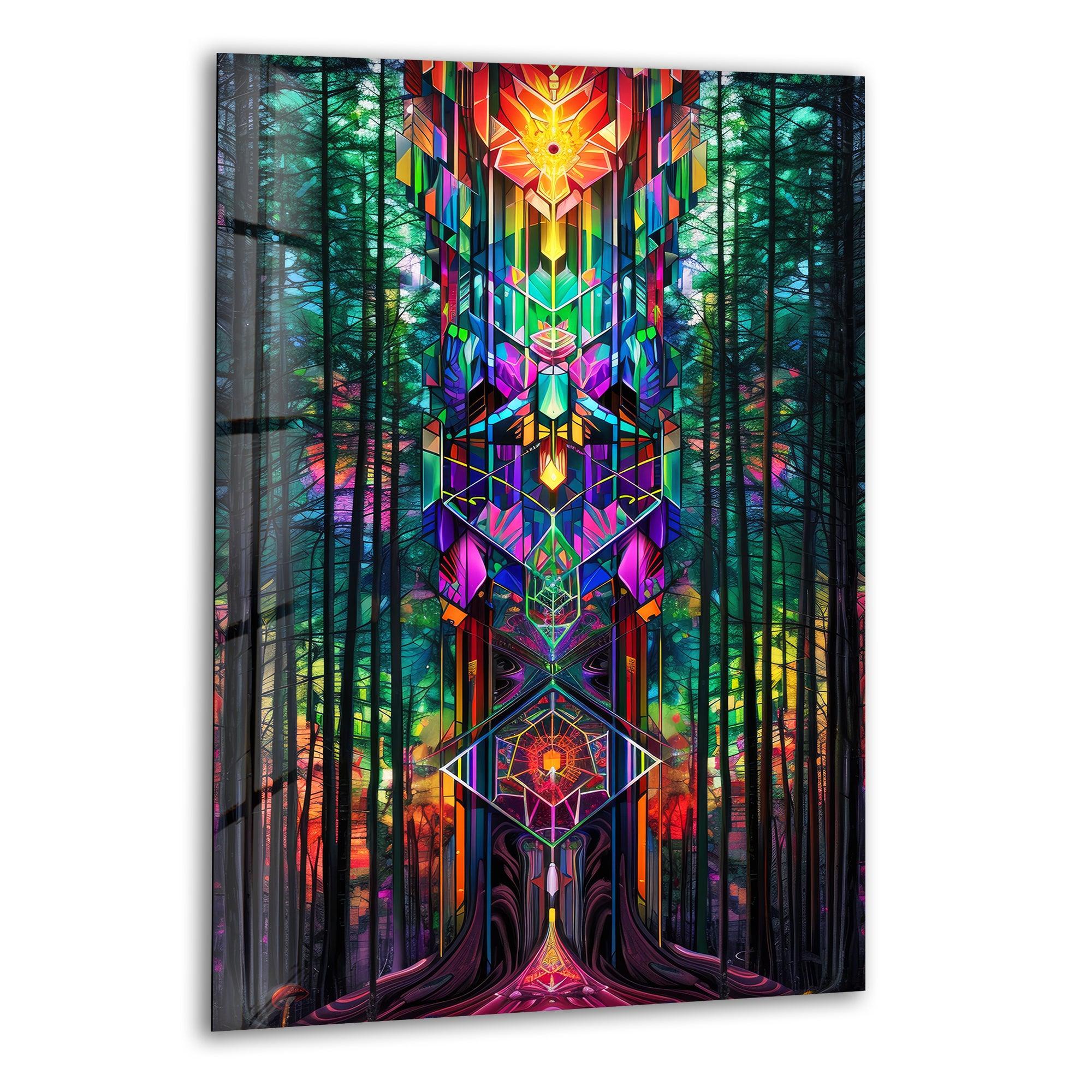 Vibrant Kaleidoscope Glass Wall Art - Handmade Stained Glass Decor for Living Room, Bedroom & Office - Unique Home Décor Gift Idea