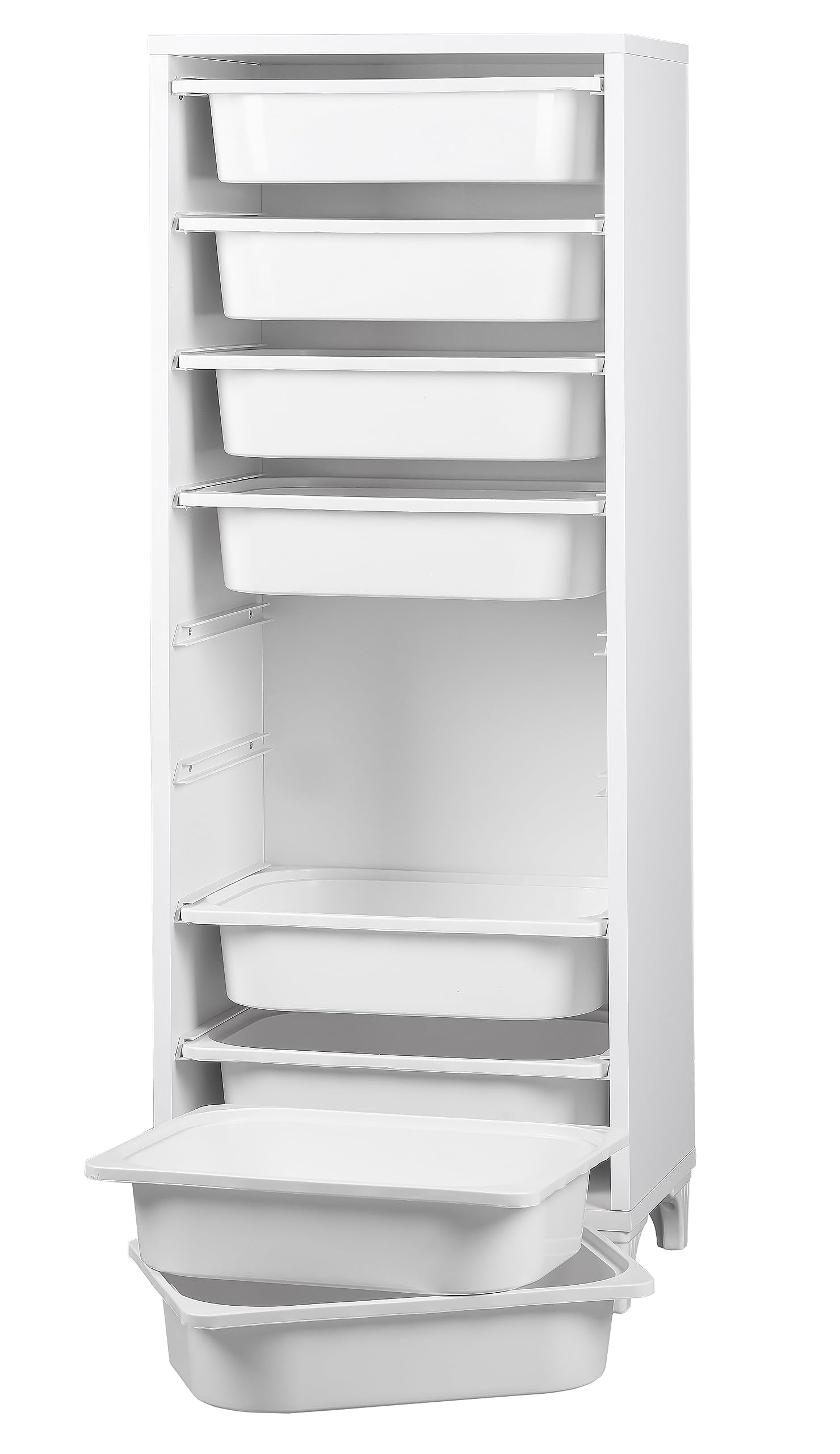 Comfyt White Dresser & Storage Organizer - 8-Shelf Wood Cabinet for Closet, Bathroom, Office, Kitchen, Garage & Pantry | Perfect for Shoes, Bins & Drawers | Space-Saving Home & Office Storage Solution