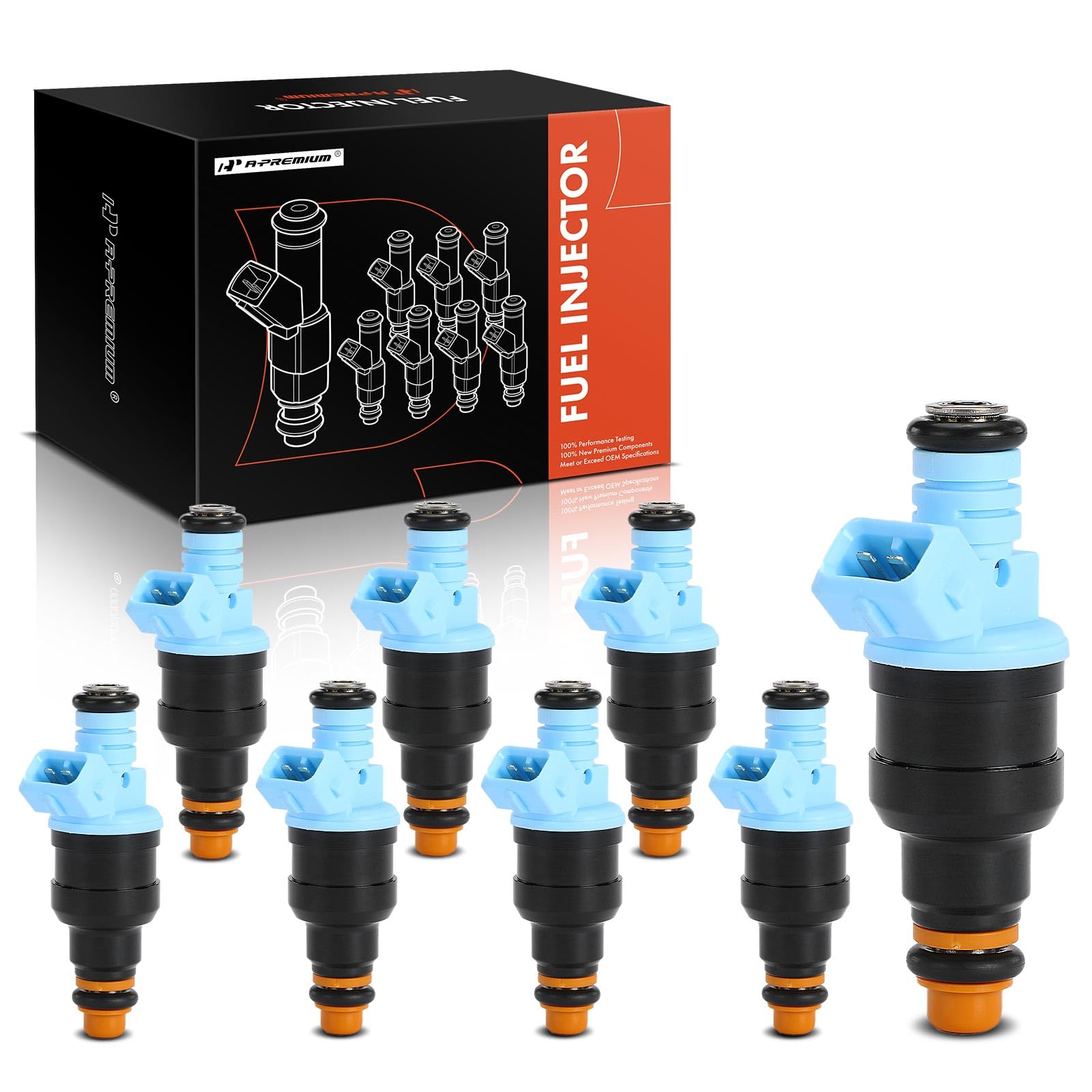 Premium Fuel Injectors 8-Piece Set - Compatible with Ford F-250/F-350 Super Duty, Mustang 5.0L & E-350 7.5L - Direct Replacement for F1TZ9F593D - Perfect for Engine Performance Upgrades & DIY Auto Repairs