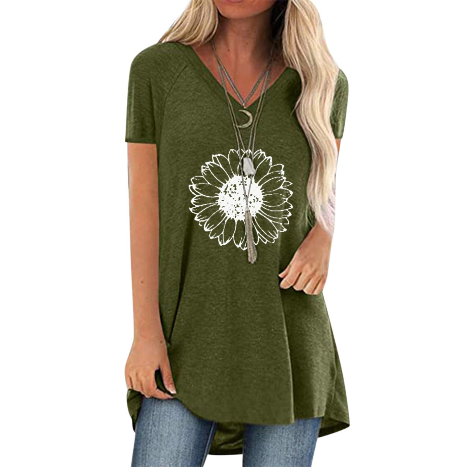 Women's Short Sleeve V-Neck Flowy Casual T-Shirts - Summer Workout Tank Tops for Women | Perfect for Yoga, Gym, Beach & Everyday Wear