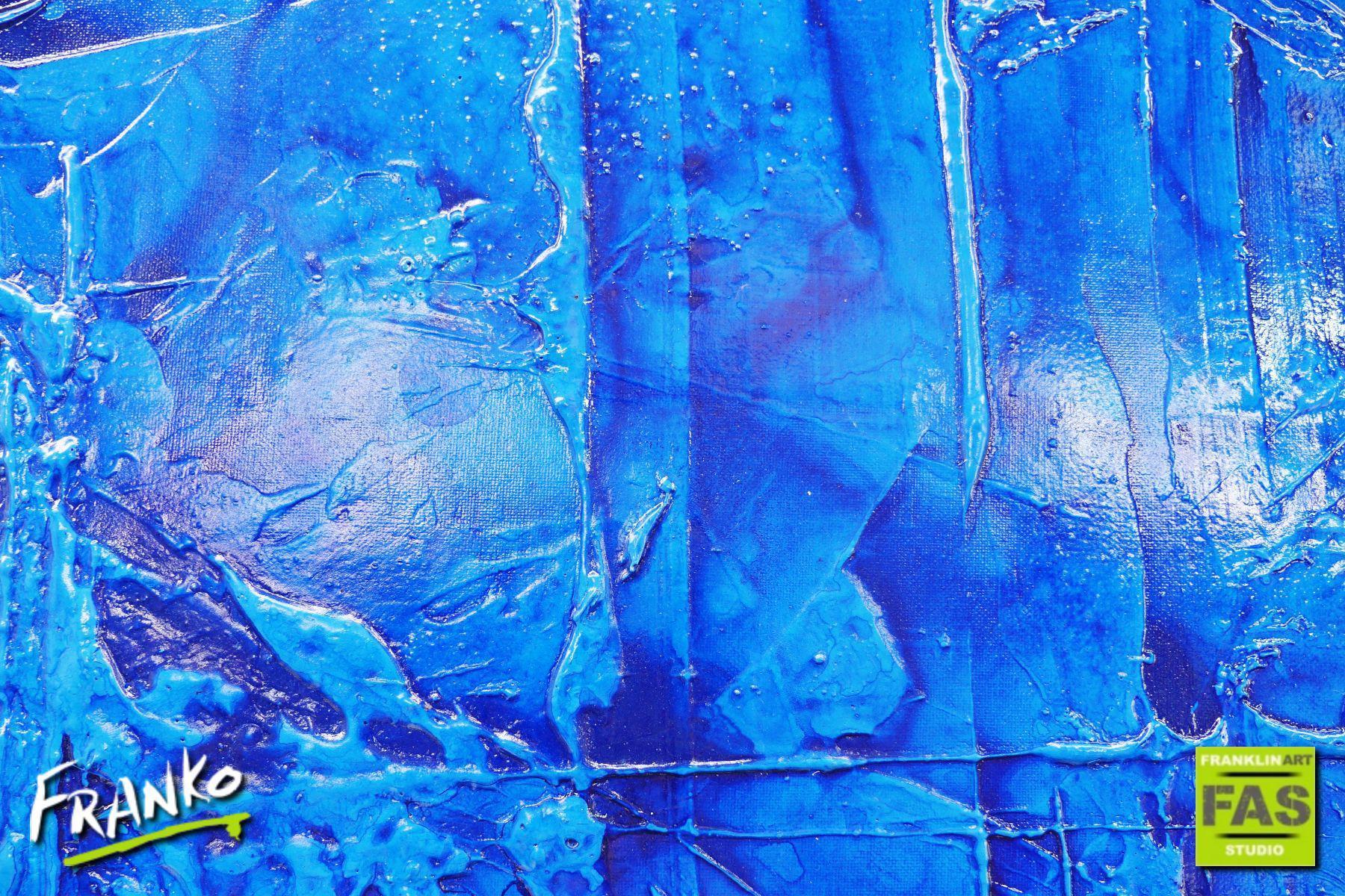 Light and Blue 160cm x 100cm Abstract Canvas Wall Art - Modern Blue Painting for Living Room, Bedroom & Office Decor