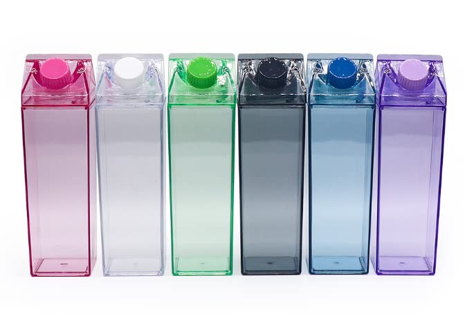 Eco-Friendly Green Milk Carton Water Bottle - BPA Free, Leak Proof & Reusable for School, Office, Gym & Outdoor Activities