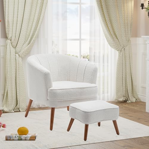 White With Ottoman