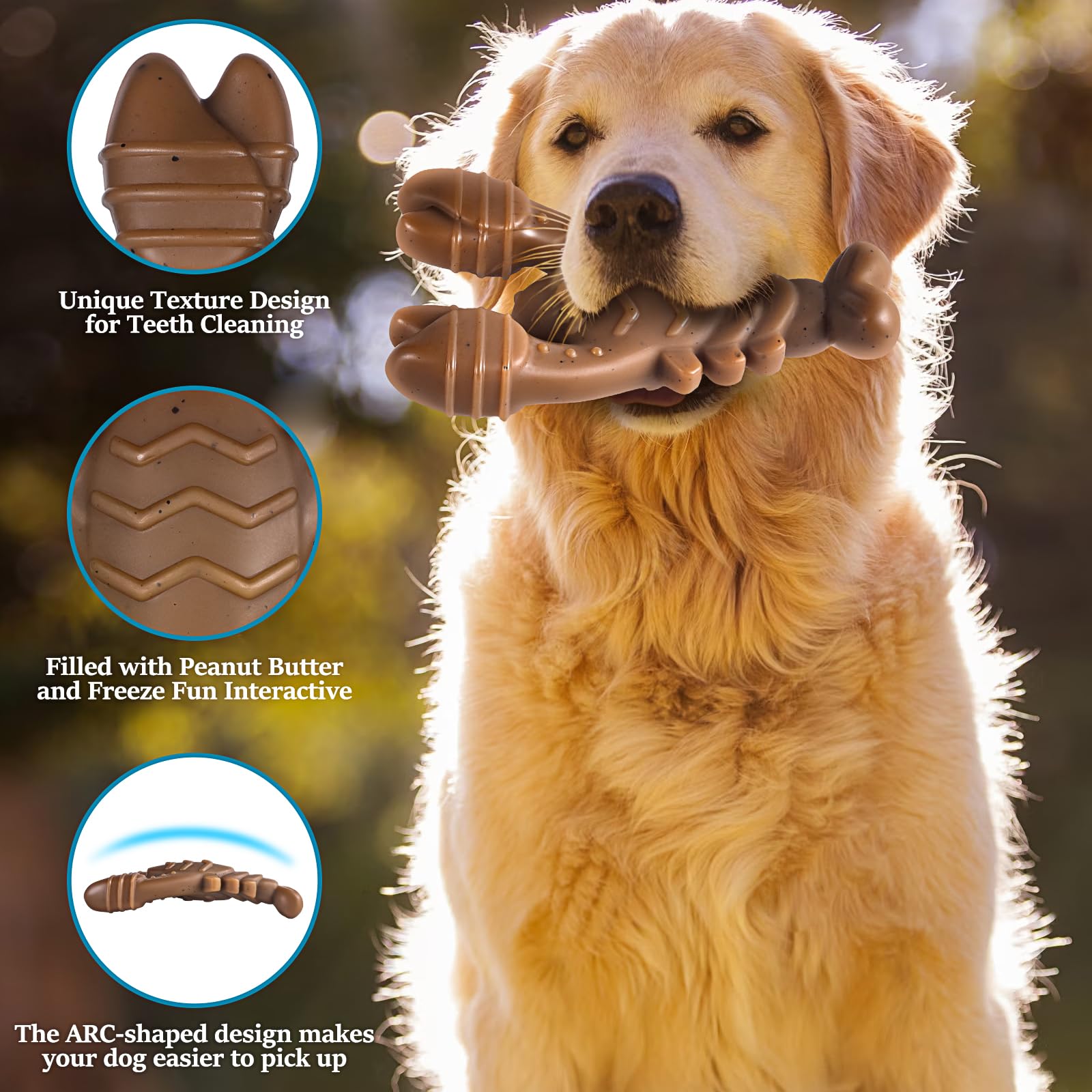 NEZIN Indestructible Dog Chew Toys for Aggressive Chewers - 4 Pack Durable Nylon Chew Toys for Small, Medium & Large Dogs | Perfect for Teething, Boredom Relief & Dental Health | Great Gift for Pet Lovers