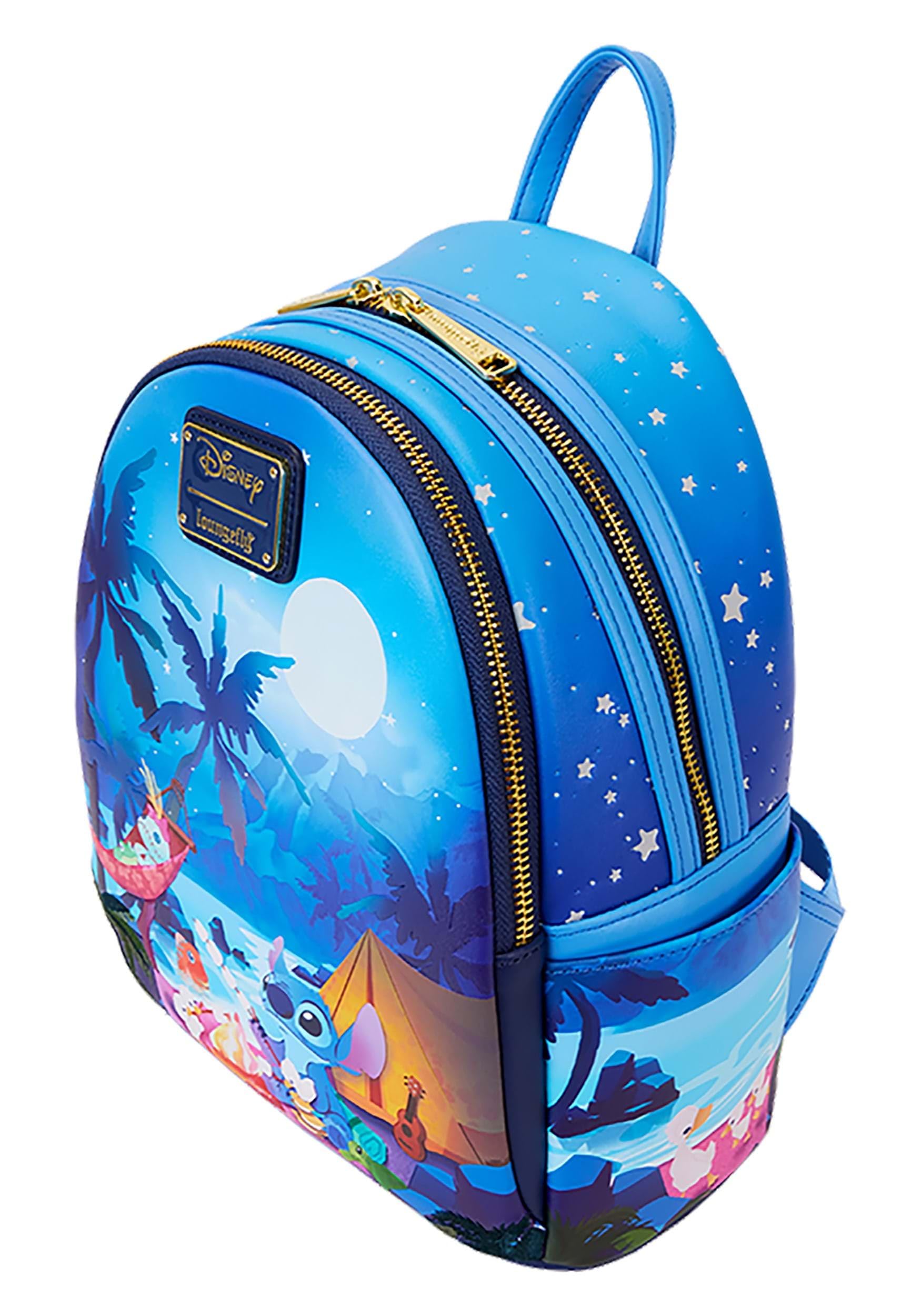 Loungefly Disney Stitch Camping Cuties Glow Mini Backpack - Cute Lilo & Stitch Themed Bag for Women & Teens | Perfect for School, Travel & Disney Park Visits