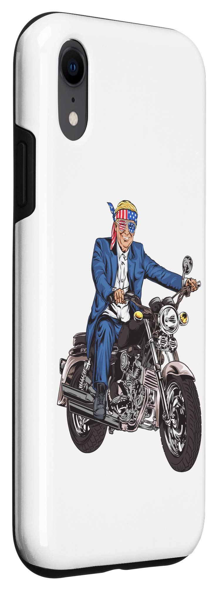 iPhone XR Trump 2020 Patriotic Phone Case - American Flag Design Biker Case for Trump Supporters | Perfect for Political Rallies, Motorcycle Rides & Conservative Events
