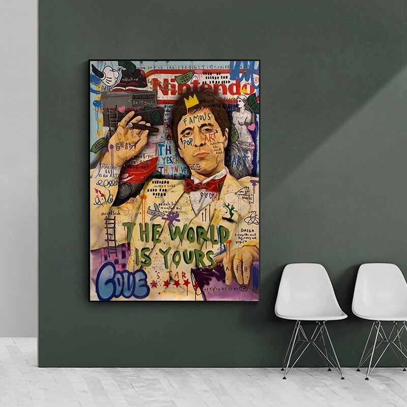 Tony Montana Scarface Movie Poster - Official Licensed Wall Art Decor for Home, Office & Man Cave - Perfect Gift for Fans of Classic Gangster Films