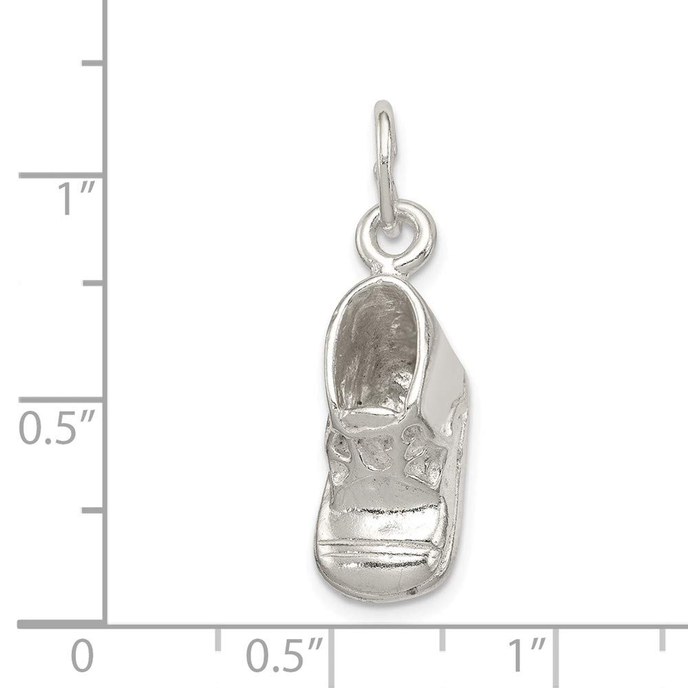 925 Sterling Silver Baby Shoe Charm - Handmade Solid Silver Infant Footprint Pendant for Necklace - Perfect Baby Shower Gift, Christening Present & Newborn Keepsake Jewelry
