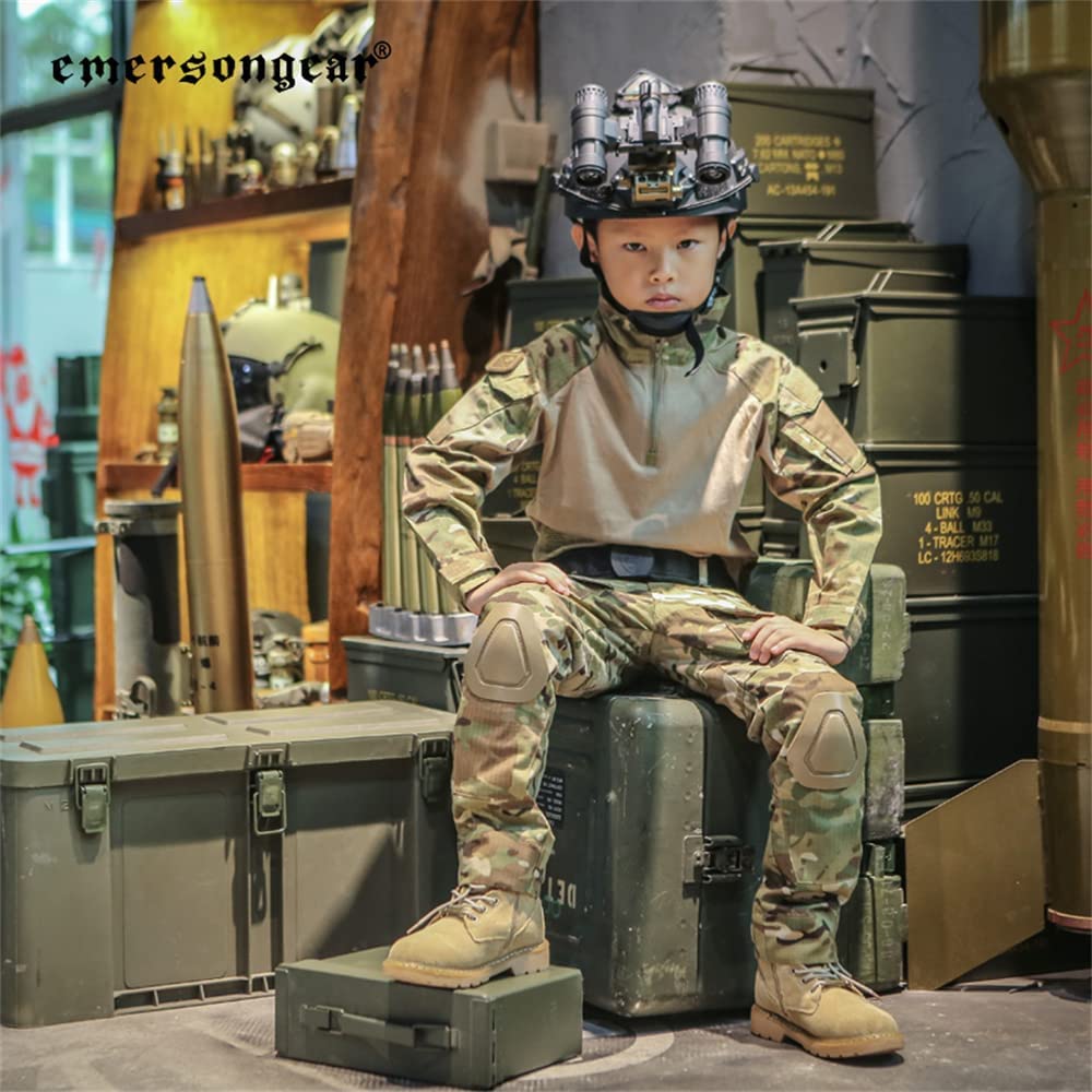 EMERSONGEAR Tactical Airsoft Uniform Set for Boys - Military BDU Camo Combat Pants & Shirt - Perfect for Airsoft, Hunting, and Outdoor Adventure Activities