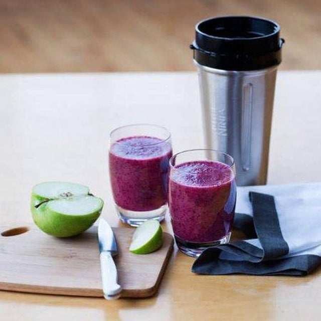 Nutri Ninja Auto iQ Compact Blender System with 2 Nutri Ninja Cups (BL490) - Perfect for Smoothies, Protein Shakes & Meal Prep at Home or Office