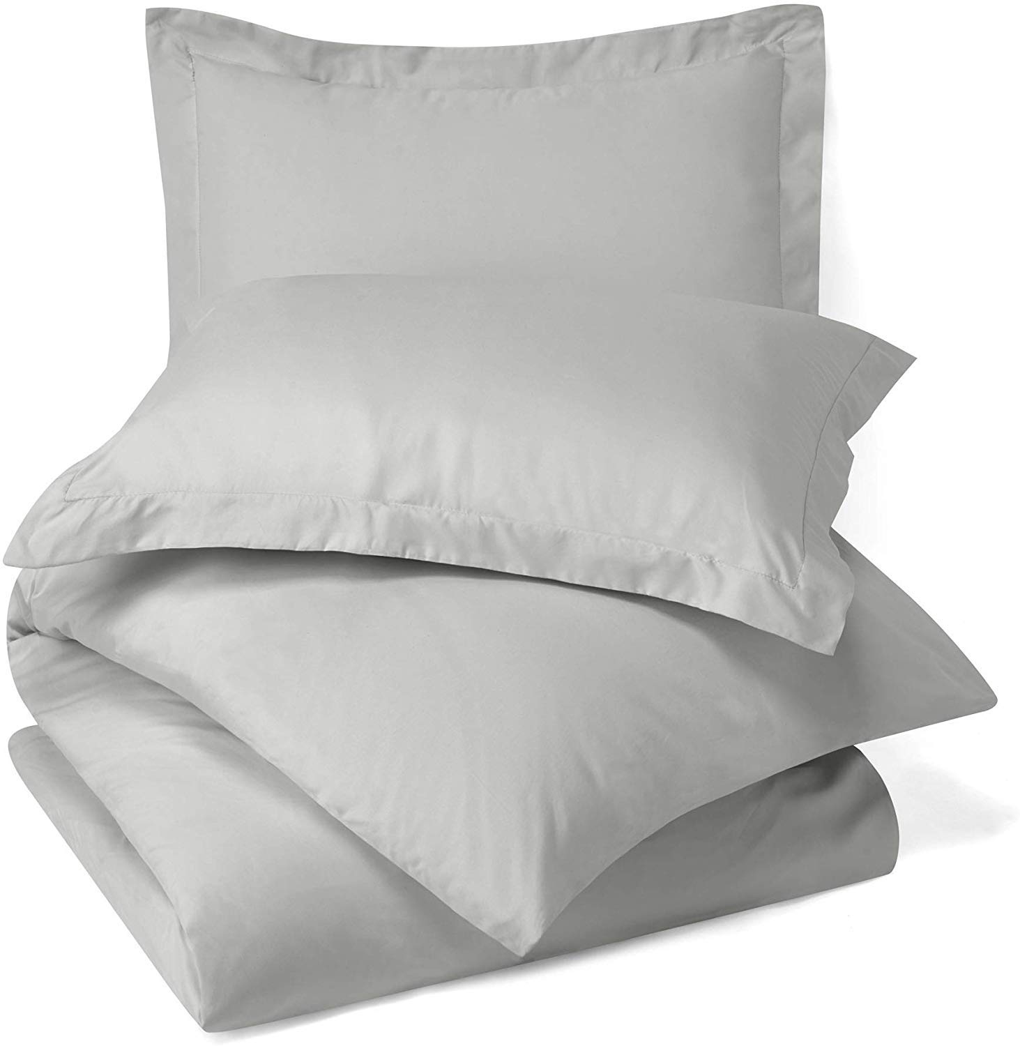 Premium 300 GSM Organic Cotton Bedding Set - 2 Piece Duvet Cover & Comforter (Silver Grey, Twin) | 500 Thread Count for Ultimate Comfort | Perfect for Guest Rooms, Dorms & Cozy Bedrooms