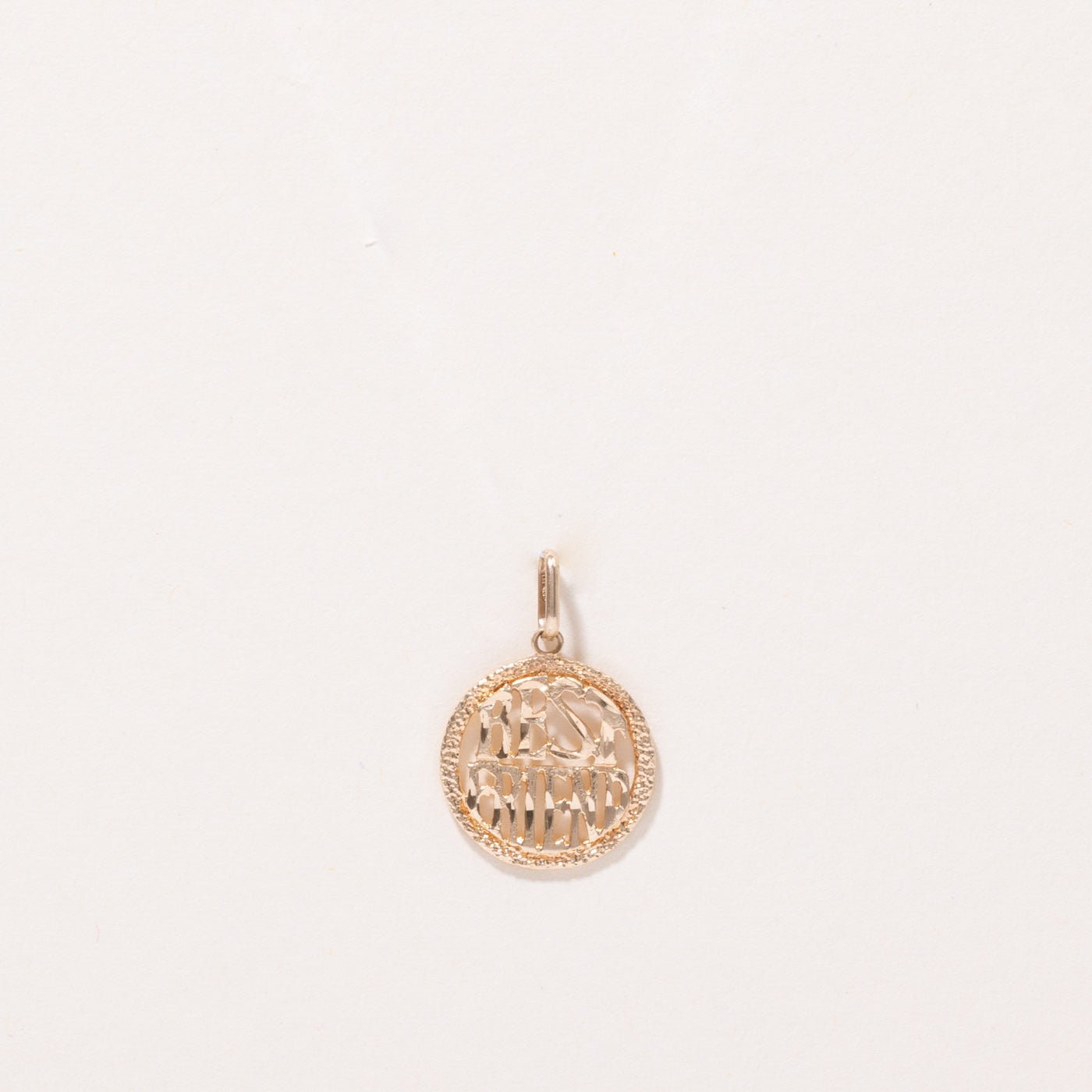 10k Yellow Gold Best Friend Charm Pendant - Dainty & Elegant Jewelry Gift for Her - Perfect for Birthdays, Anniversaries & Friendship Day