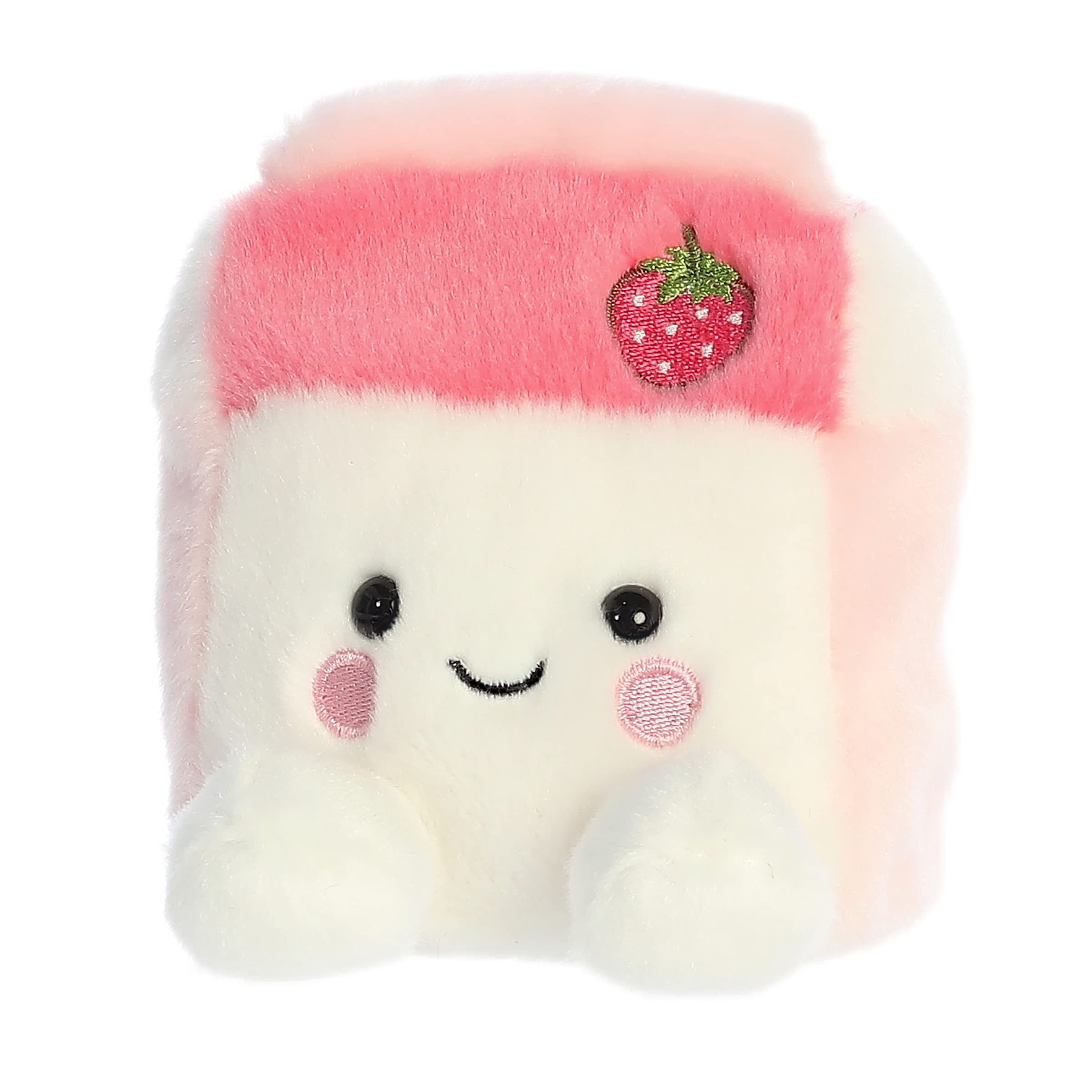 Aurora® Adorable Palm Pals™ Fresa Strawberry Milk™ Plush Toy - 5 Inch Mini Stuffed Animal for Kids, Cute Collectible Kawaii Gift - Perfect for Backpacks, Car Trips & Desk Decor (Pink)