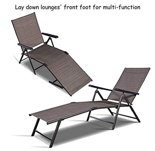 Premium Adjustable Outdoor Lounge Chaise - Waterproof & Foldable Patio Chair for Poolside, Beach, Garden Relaxation