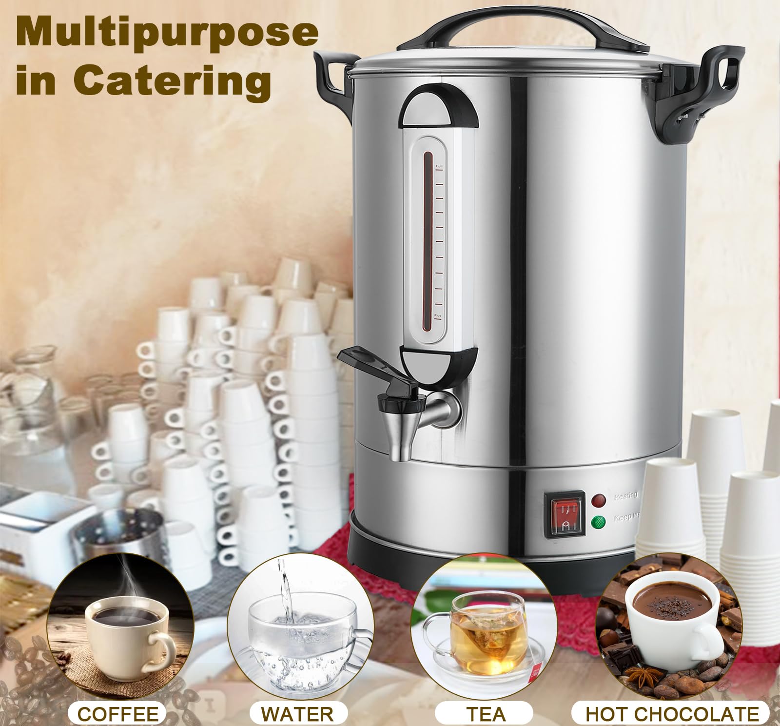 Commercial Coffee Maker - 155 Cup Electric Percolator for Catering & Restaurants