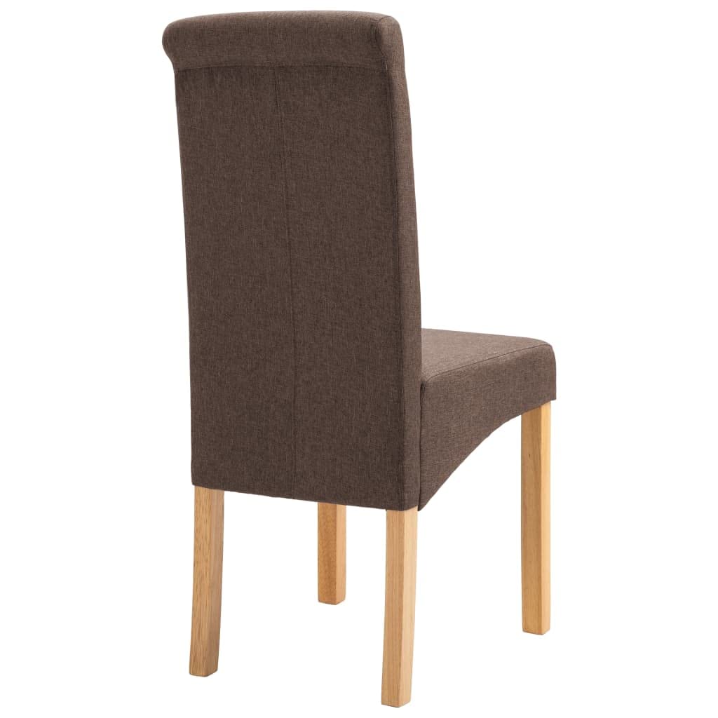 Modern Dining Chairs Set of 4 - High Back Padded Kitchen & Dining Room Chairs with Brown Fabric Upholstery - Comfortable Side Chairs for Home, Restaurant, Cafe & Office Use