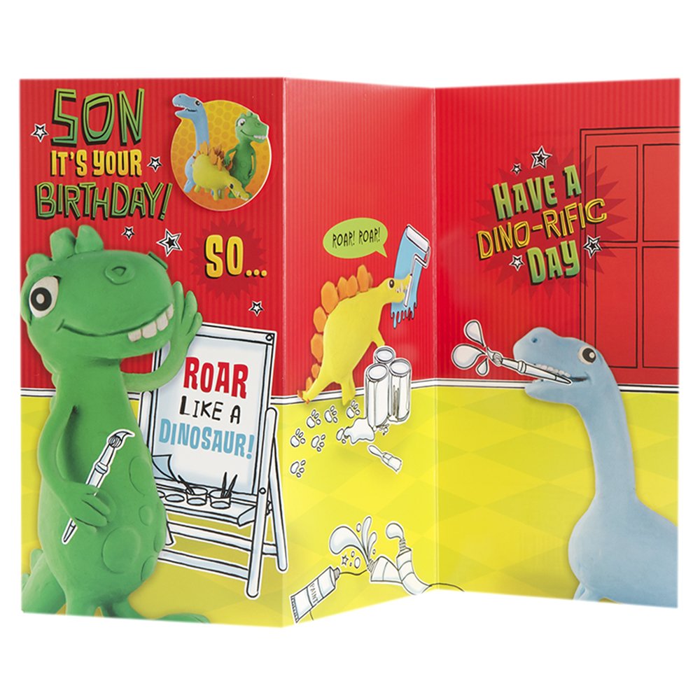 Hallmark Birthday Card for Son 'Have A Dino-Rific Day' - Medium Slim Greeting Card with Dinosaur Theme - Perfect for Kids, Boys & Teens Birthday Celebrations