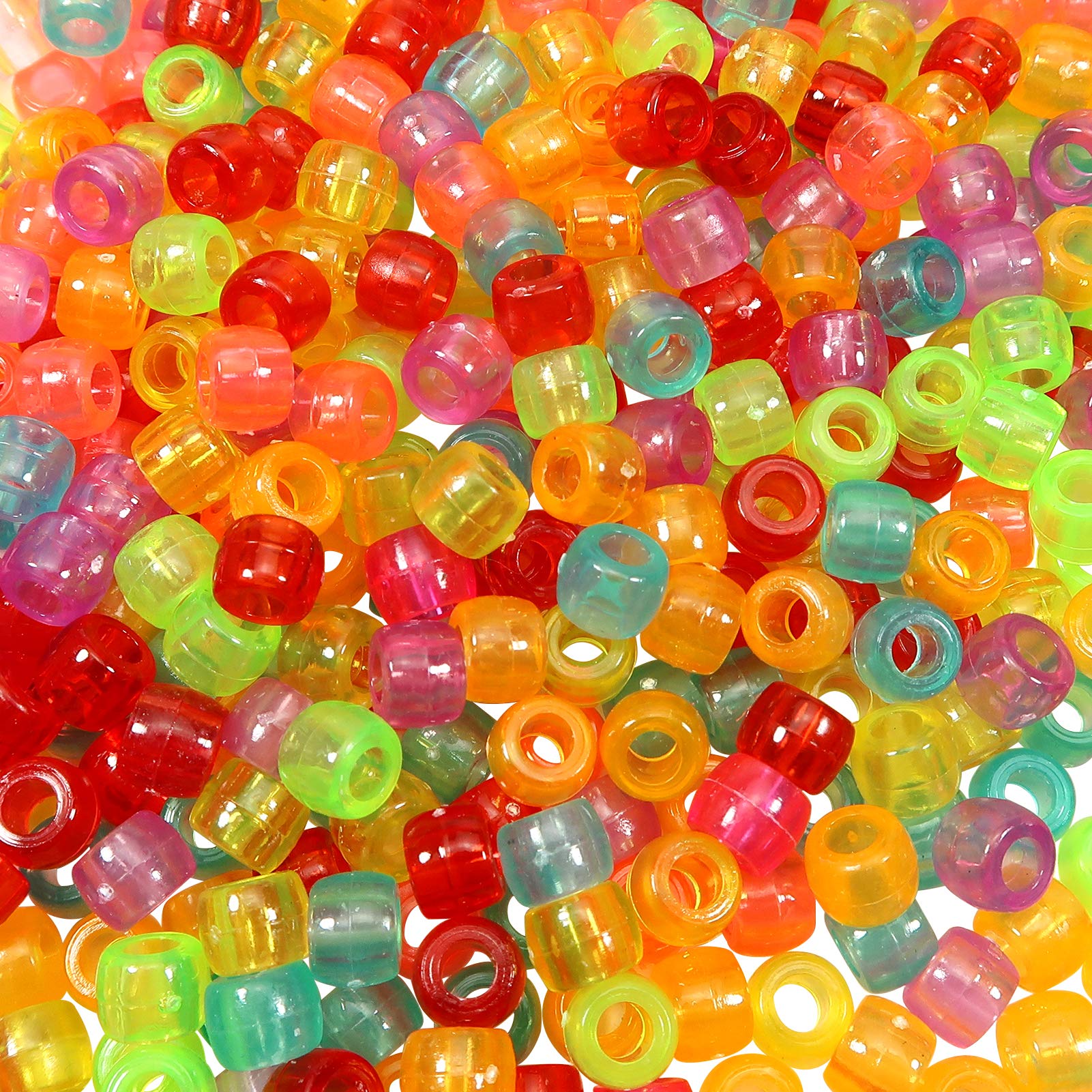 TOAOB 1000pcs 6x8mm Multicolor Plastic Pony Beads Bulk for DIY Jewelry Making - Large Hole Beads for Bracelets, Necklaces, Kids Crafts & Party Favors | Perfect for School Projects, Friendship Bracelets & Beading Kits