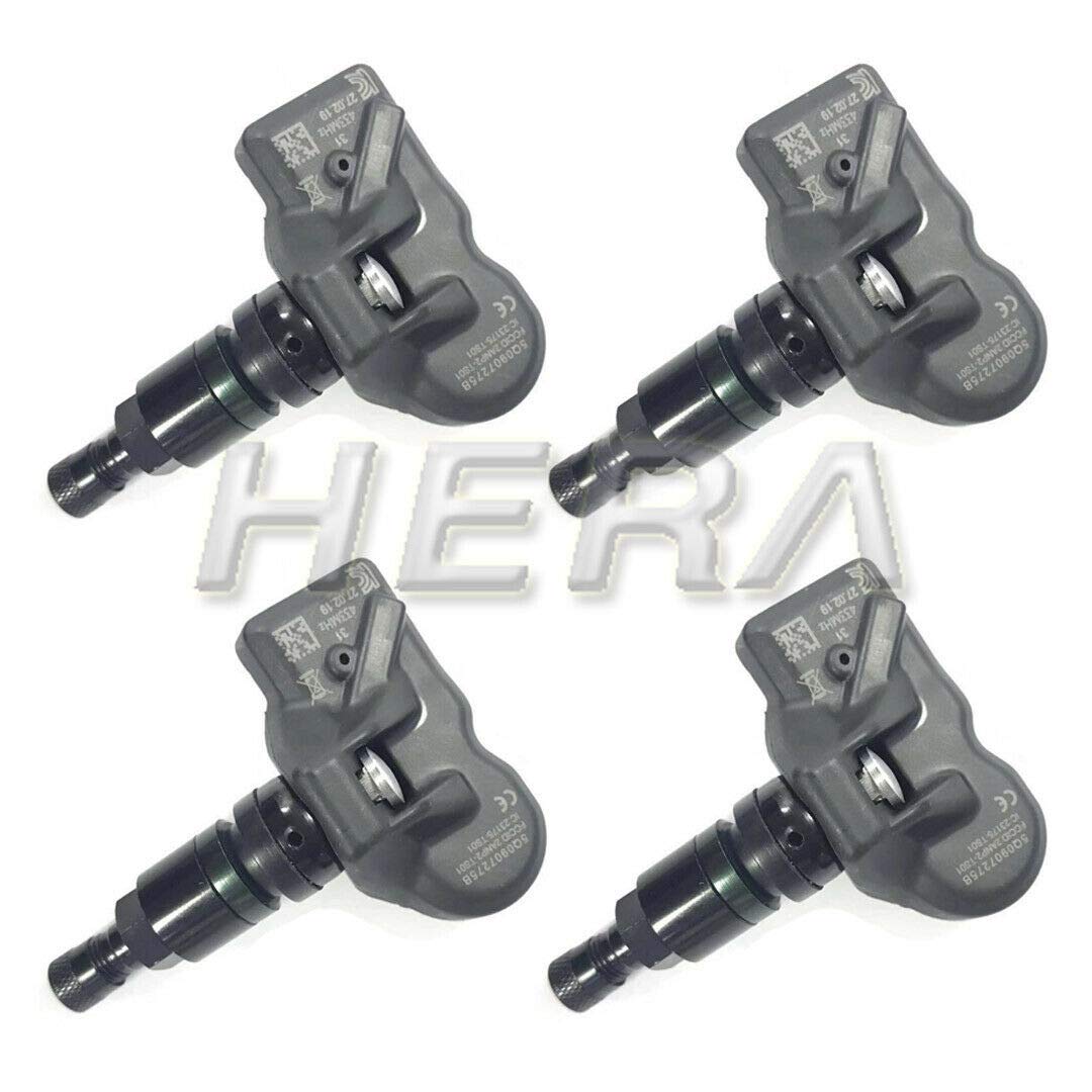 5Q0907275B 5Q0-907-275B Tire Pressure Monitoring System (TPMS) Sensor - 4 Pack Compatible with VW Audi A3 A4 Q3 Q5 - Perfect for Accurate Tire Pressure Alerts & Safe Driving