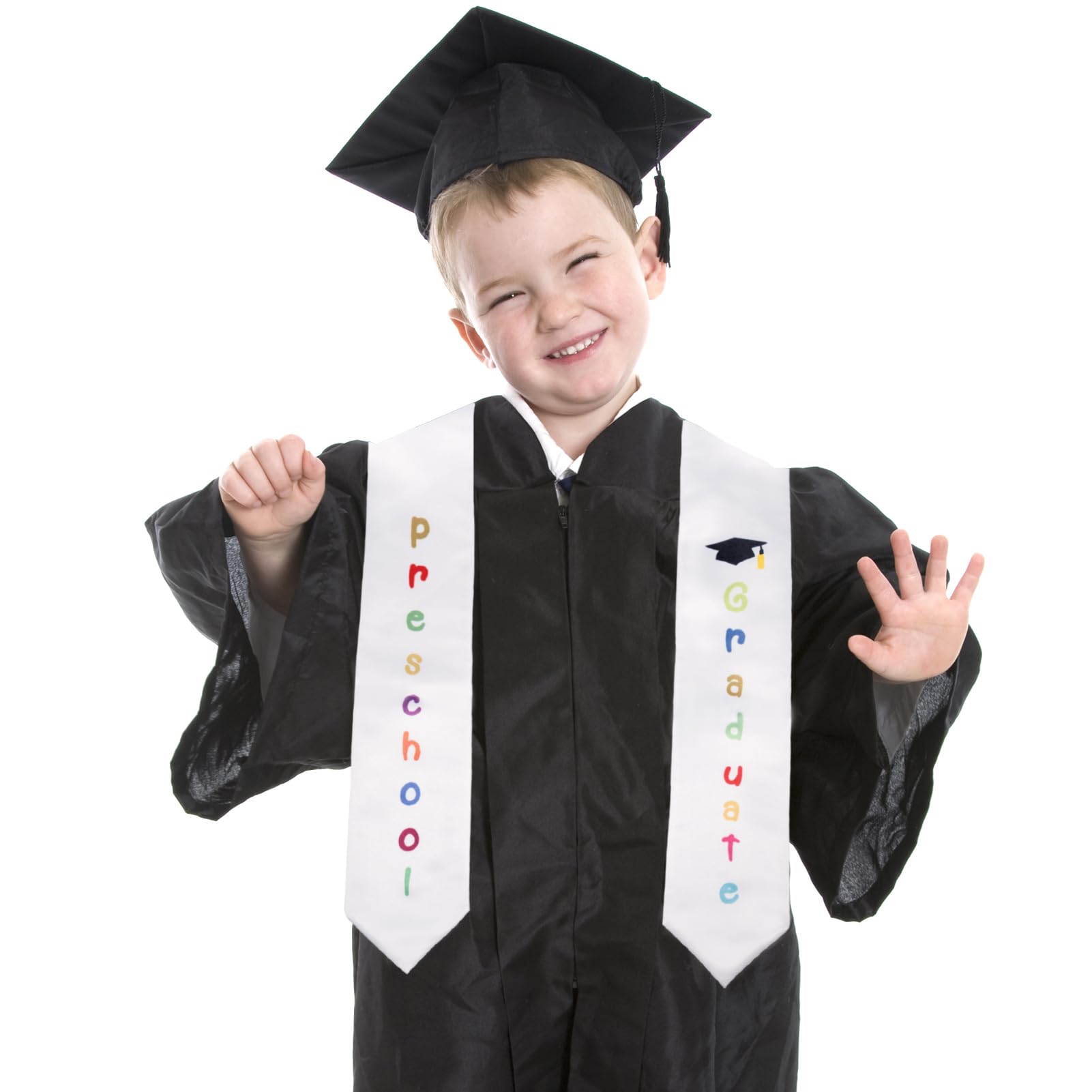 Unisex Kids Graduation Stole Sash for Preschool & Kindergarten - 50 Inch Long Printed Ceremony Stole - Perfect for Graduation, Award Ceremonies & School Events