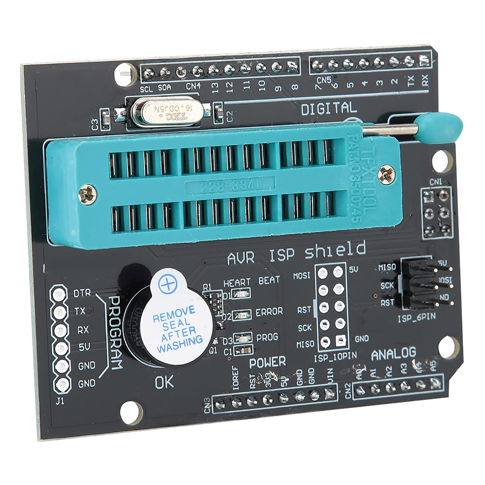 AVR ISP Programmer Expansion Board - Burn Bootloader Module with On-Board Buzzer & LED Indicators for Arduino Projects | DIY Electronics & Microcontroller Programming Tool