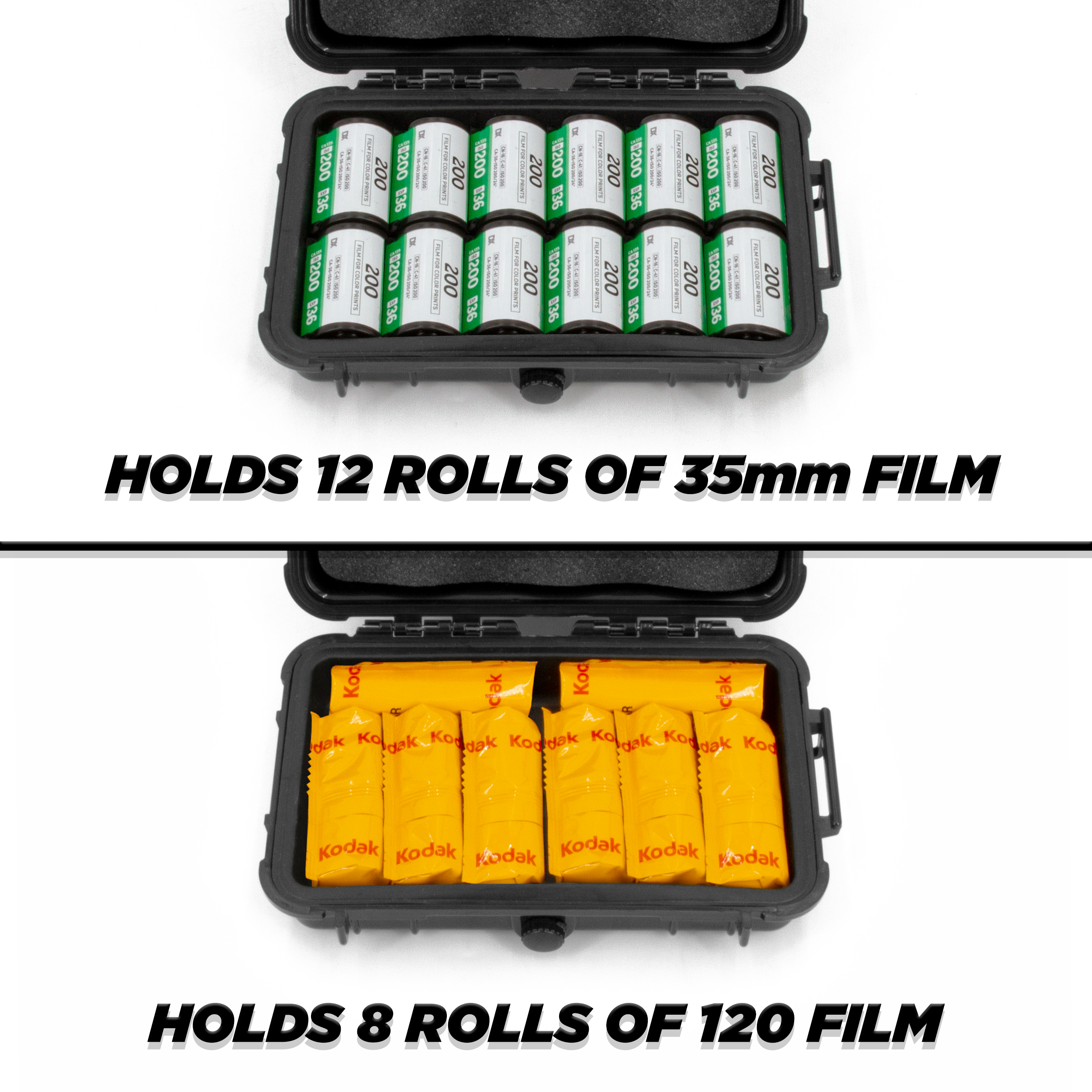 CASEMATIX Durable Hard Shell 35mm Film Case - Protective Storage for 35mm & 120 Film Rolls - Perfect for Photographers, Travel & Film Preservation