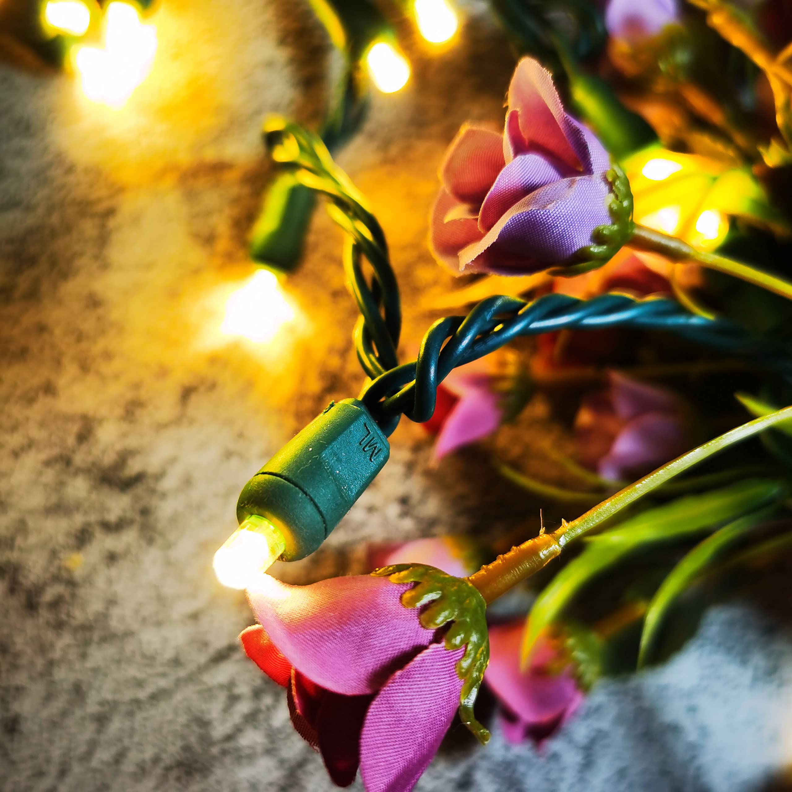 50 Warm White LED Christmas String Lights - 5mm Mini Lights with 25ft Green Wire, 120V UL Certified for Indoor & Outdoor Holiday Decorations - Perfect for Christmas Trees, Party Decor, and Festive Light Displays
