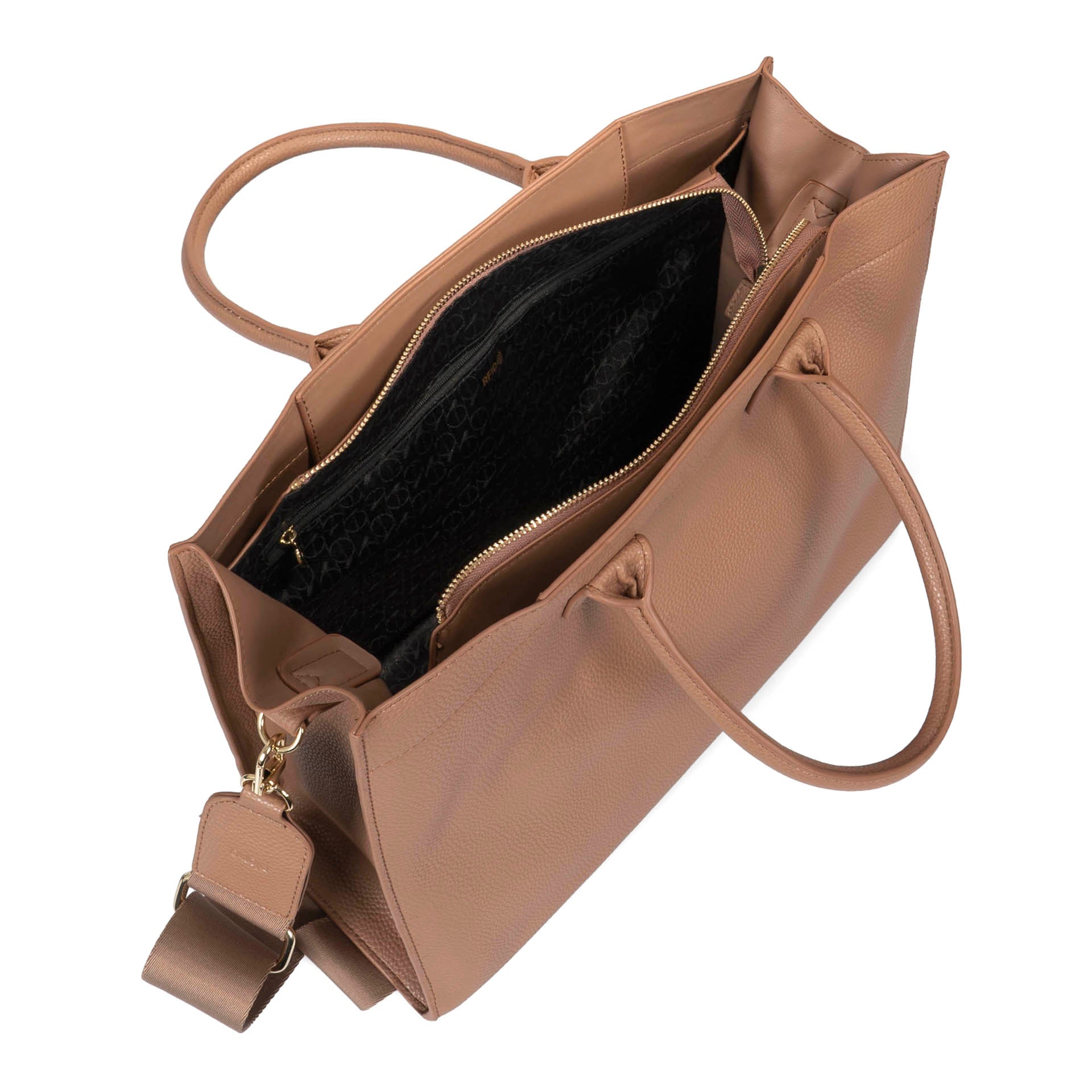 Riona Regina RFID Blocking Large Tote Bag - Pebbled Leather Women's Handbag for Work, Travel & Everyday Use