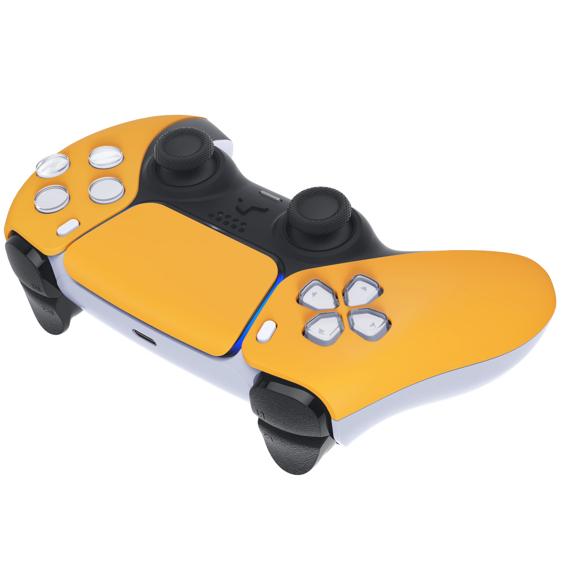 eXtremeRate PS5 Controller Front Housing Shell Replacement - Compatible with BDM 010/020/030/040/050 - Yellow Touchpad Cover - DIY Customization for Gaming Enthusiasts | Perfect for Controller Repair & Personalization