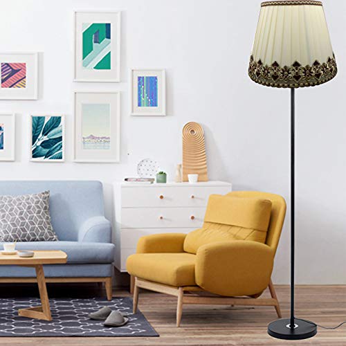 2-Pack Elegant Lace Cream Yellow Nordic Style Pleated Lampshades - Replacement Shades for E26 Floor Lamps & Table Lamps - Perfect for Living Room, Bedroom and Office Lighting Decor