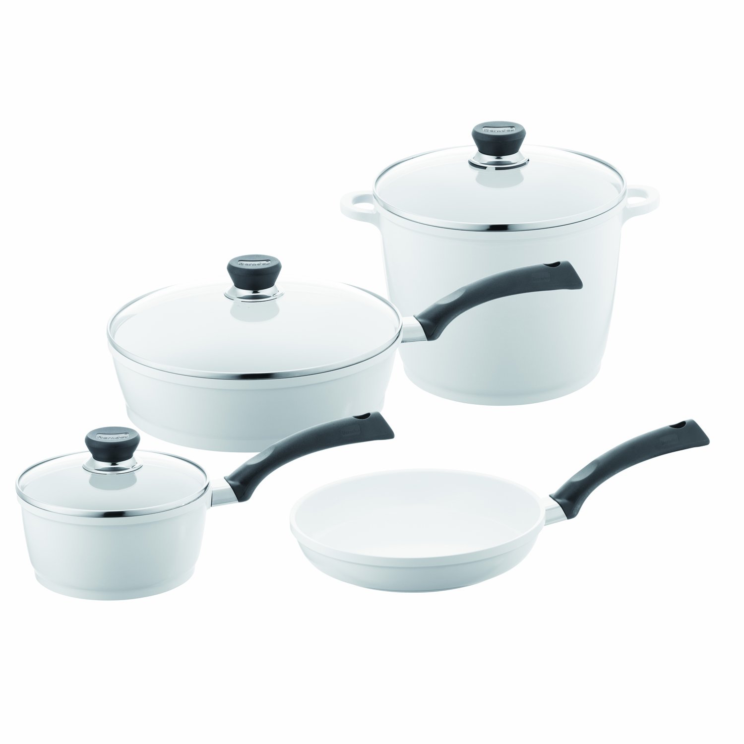 Berndes SignoCast Pearl Ceramic Coated 7-Piece Cast Aluminum Cookware Set - Nonstick, Durable & Even Heating for Professional Cooking & Family Meals