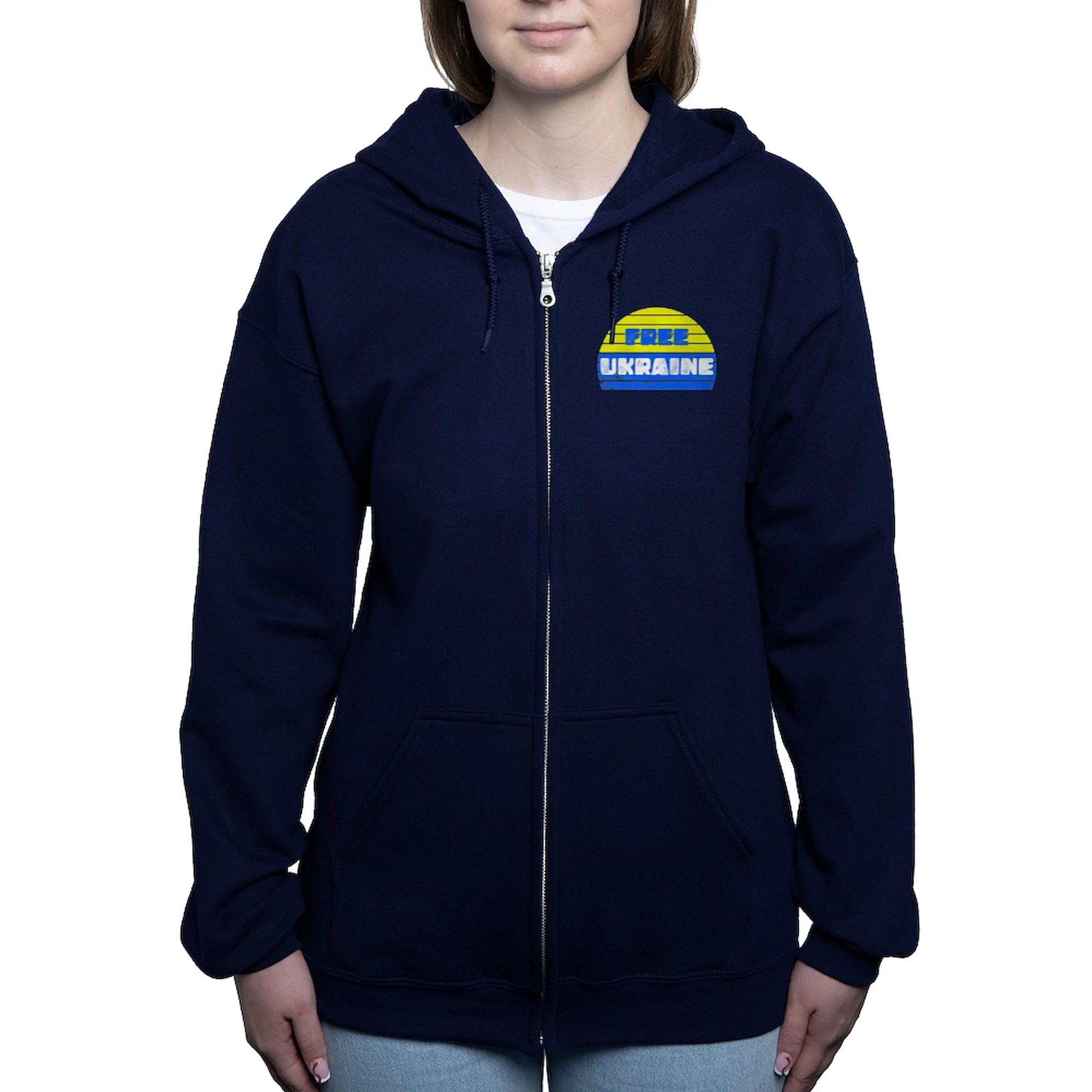 Free Ukraine Women's Zip Up Hoodie - Comfortable Fleece Sweatshirt with Front Zipper - Perfect for Casual Wear, Supportive Apparel & Protest Events