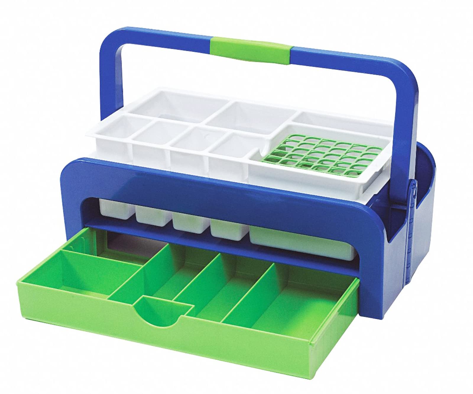 Lightweight Phlebotomy Tray Tote with Drawer & Folding Handle | Disposable Inserts Included | Perfect for Blood Draws, Medical Labs & Mobile Healthcare Services
