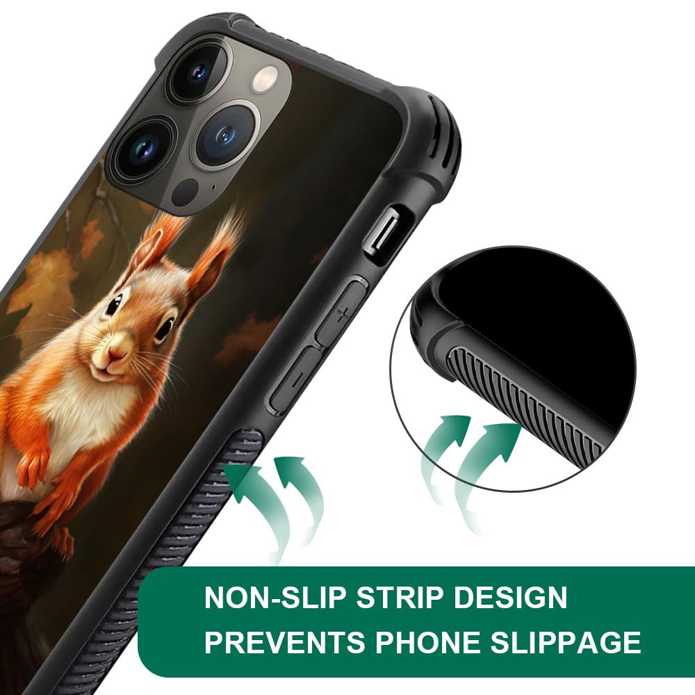 Cute Forest Squirrel iPhone 12 Mini Case for Girls - Shockproof Hard PC Back Cover with Anti-Scratch Picture Pattern Design | Perfect Gift for Nature Lovers & Daily Protection