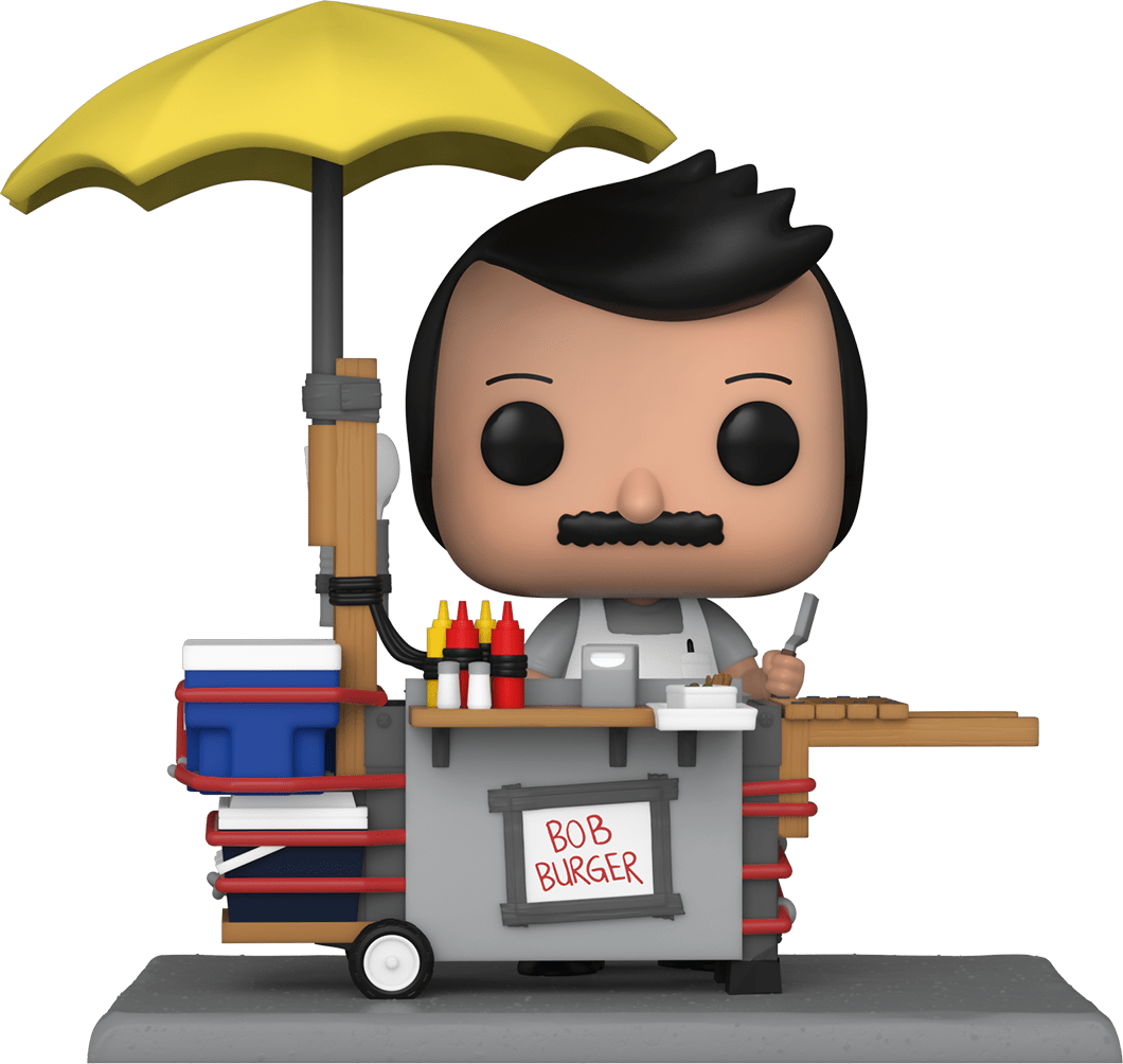 Bob's Burger with Burger Cart - Amazon Exclusive Collectible Figure #1224 - Perfect for Display, Gifts, and Fast Food Themed Collections