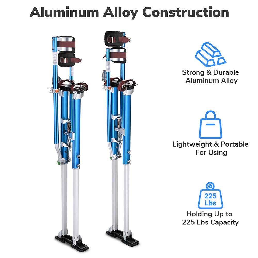 TheLAShop 50 to 64 Inch Adjustable Aluminum Drywall Stilts for Painting - Lightweight & Stable Construction Work Platform for Professionals & DIY Home Renovation