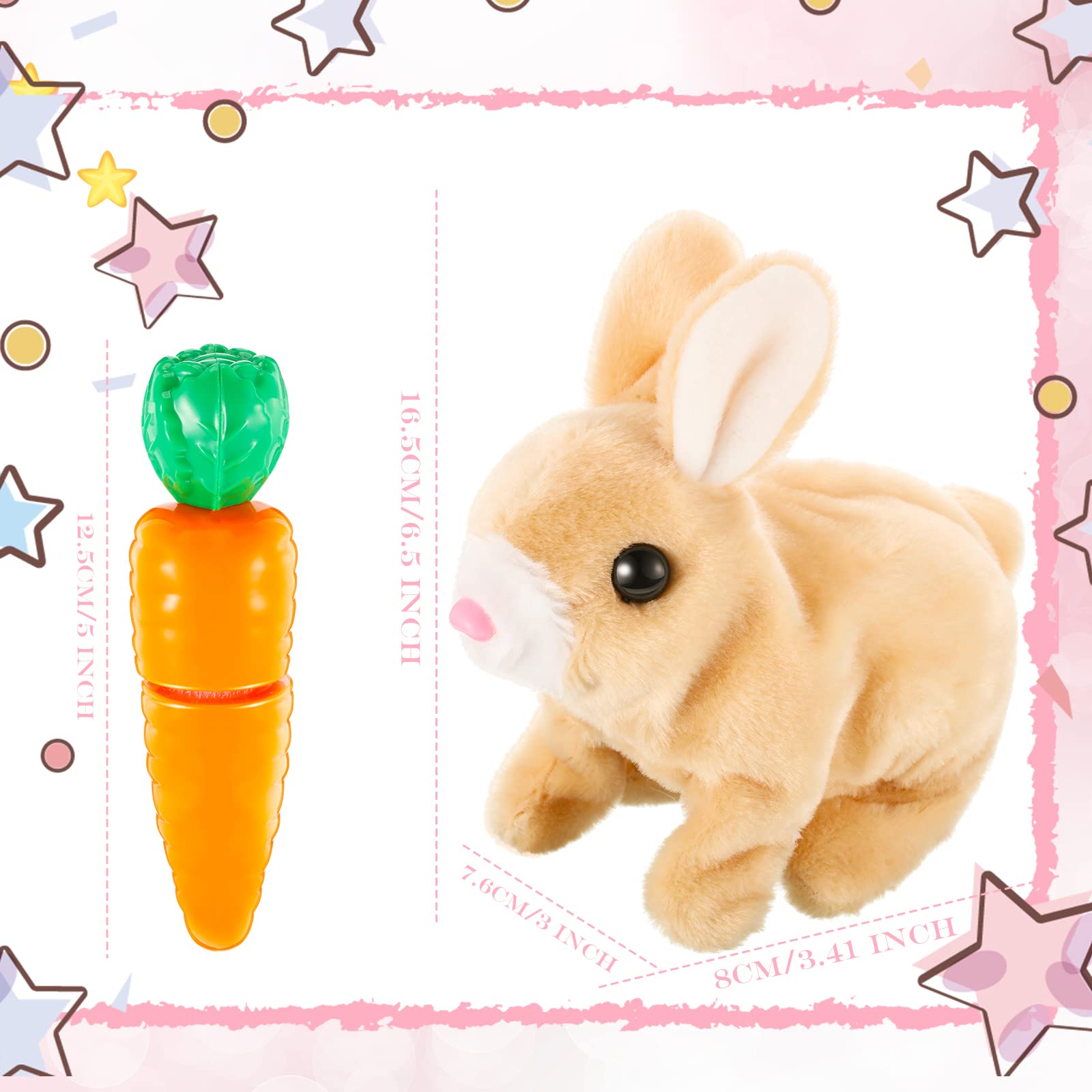 Interactive Rabbit Plush Toy - 2 Pack Walking & Hopping Bunny with Sounds, Robotic Stuffed Animal Easter Gift for Kids (Rabbit Style) - Perfect for Easter Gifts, Birthday Presents & Interactive Playtime