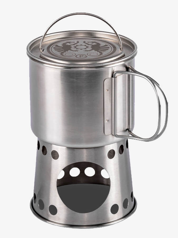 Petromax Portable Camping Stove Cup - Durable Stainless Steel Outdoor Cooking Gear for Backpacking, Hiking & Survival - Perfect for Boiling Water & Cooking Meals in the Wild