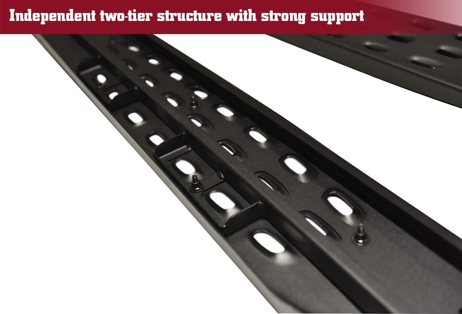 TAC Frigate Running Boards for 2019-2025 Chevy Silverado 1500 & GMC Sierra 1500 | 2020-2025 Silverado/Sierra 2500/3500 HD Crew Cab - Black Textured Nerf Bars (2-Piece Set, 91