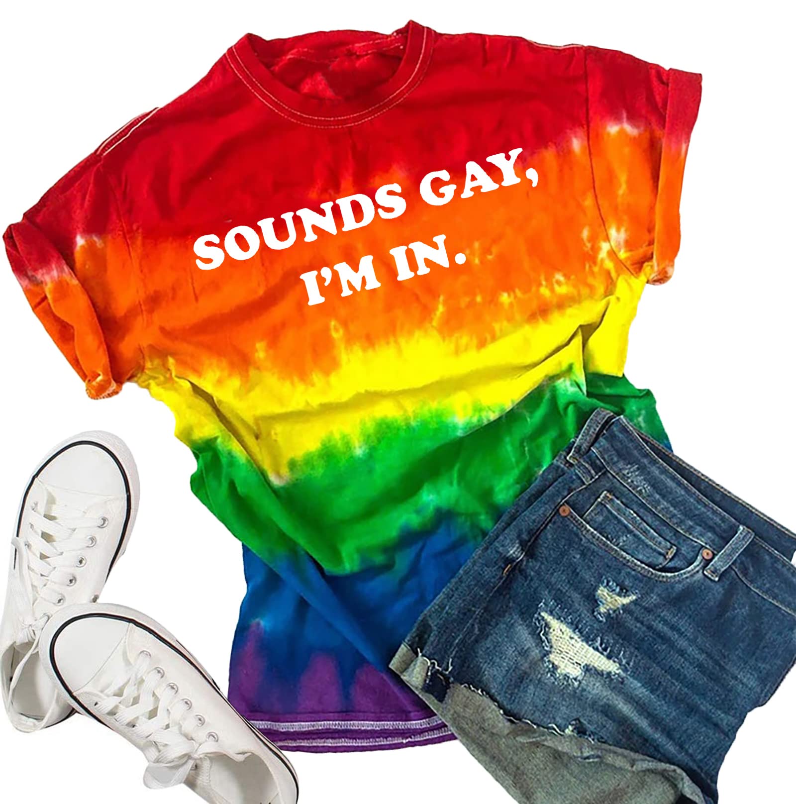 Pride T-Shirts for Women - Rainbow Heart Graphic Tees | LGBT Casual Short Sleeve Tops for Everyday Wear & Pride Events