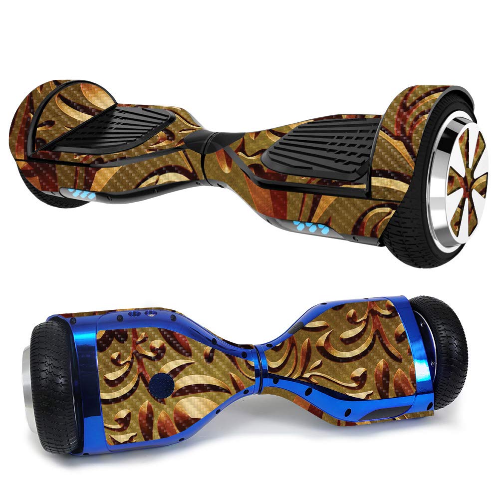 **MightySkins Carbon Fiber Skin for Ultra Hoverboard - Mosaic Gold | Protective & Durable Textured Cover | Easy to Apply & Remove | Made in USA | Perfect for Personalization & Outdoor Adventures**