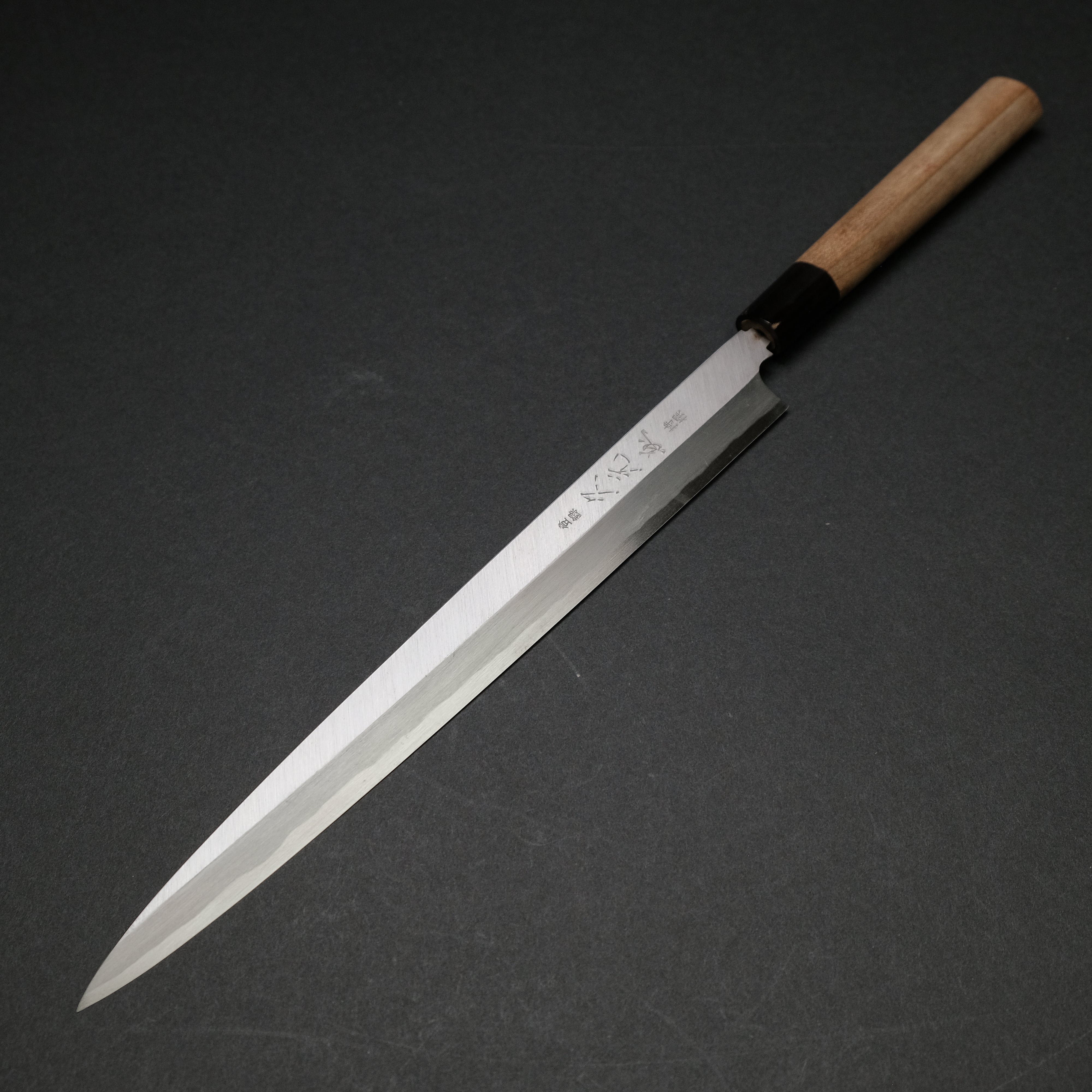 Morihei Hisamoto Vintage Left Handed Fugubiki 270mm Japanese Carbon Steel Sushi Knife with Magnolia Handle - Perfect for Sushi Chefs & Professional Kitchens