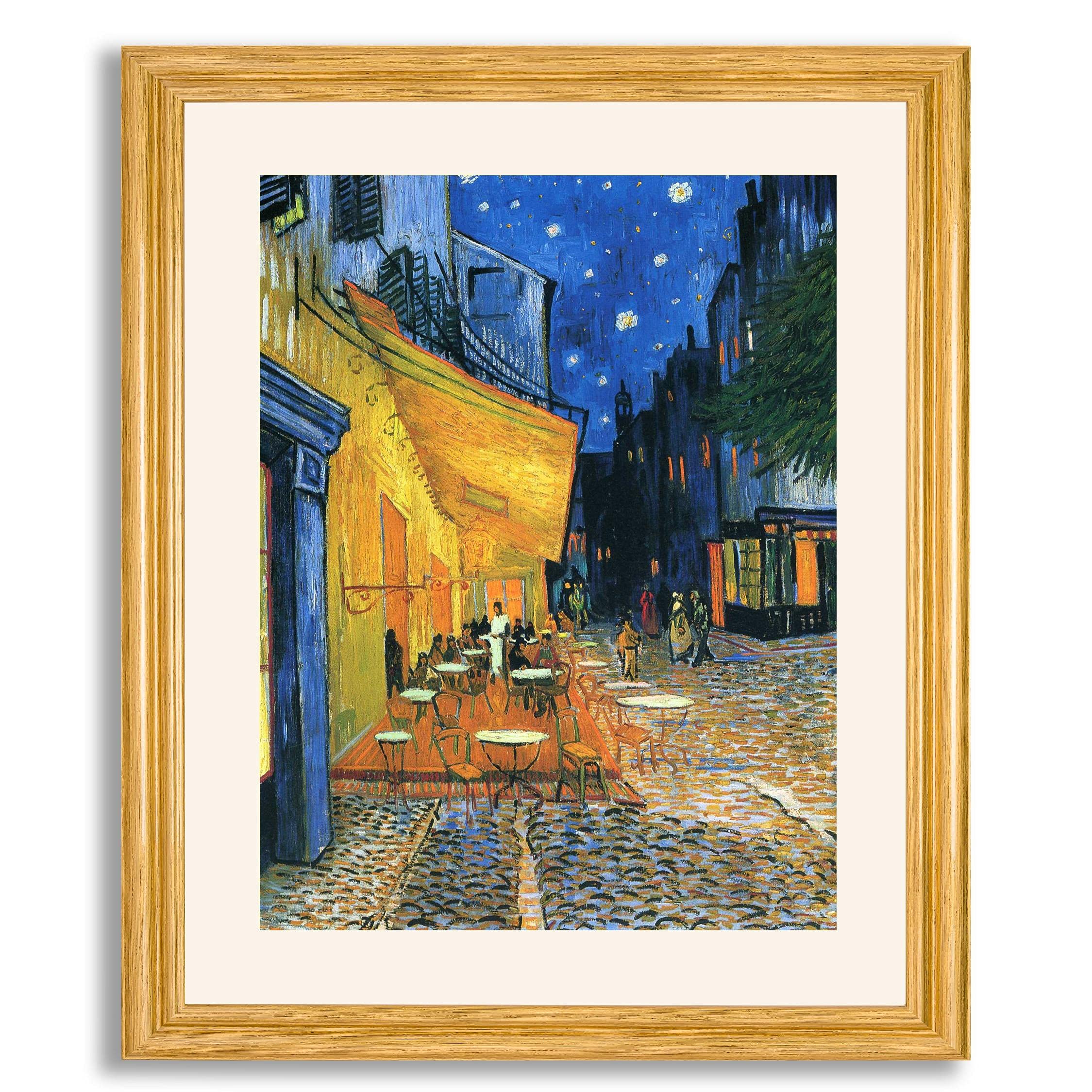 Vincent Van Gogh Cafe Terrace at Night Framed Art Print - High Quality Reproduction Wall Art Decor for Living Room, Bedroom & Office | Wood Frame Gallery Poster | Perfect Gift for Art Lovers