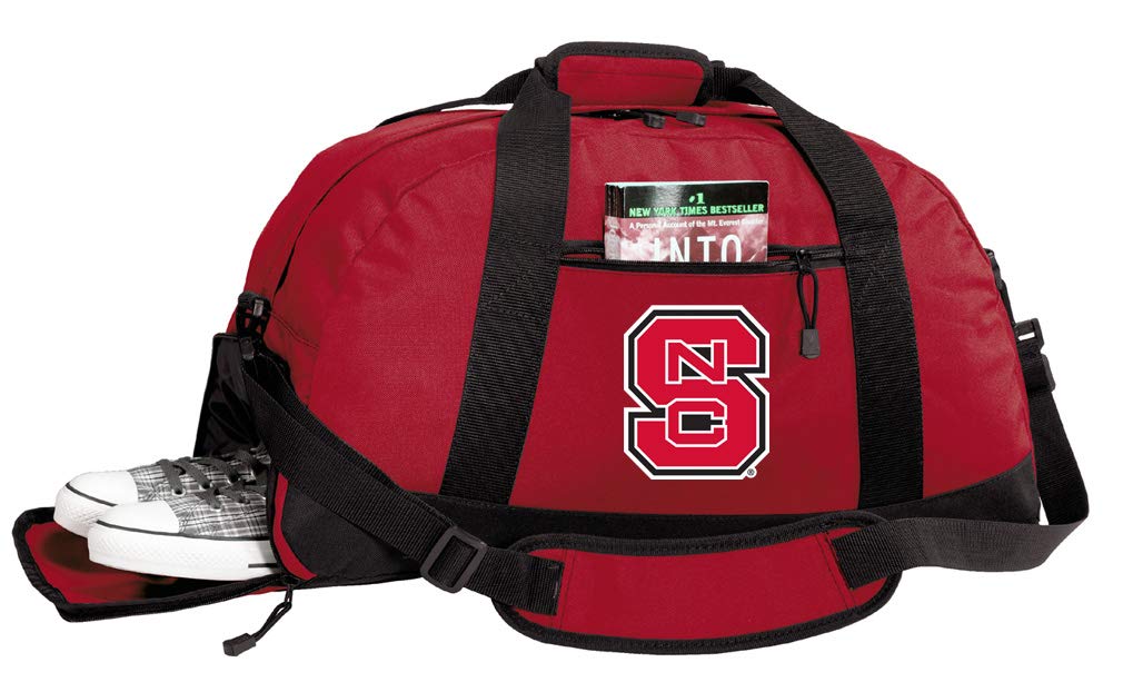 NC State Wolfpack Duffle Bag with Shoe Compartment - Water-Resistant Gym Bag for Men & Women - Perfect for Travel, Sports, and Workouts - Official NC State University Team Gear